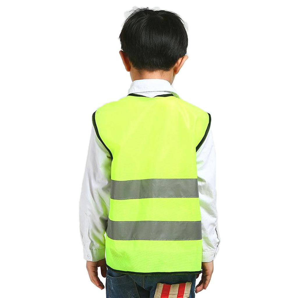KIDS HIGH VISIBILITY HI VIZ VEST YELLOW GREEN REFLECTIVE SAFETY VEST