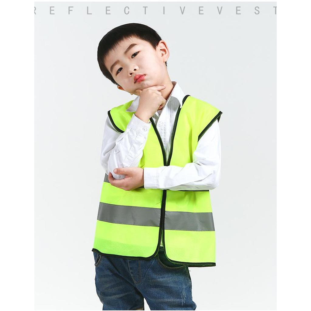 KIDS HIGH VISIBILITY HI VIZ VEST YELLOW GREEN REFLECTIVE SAFETY VEST