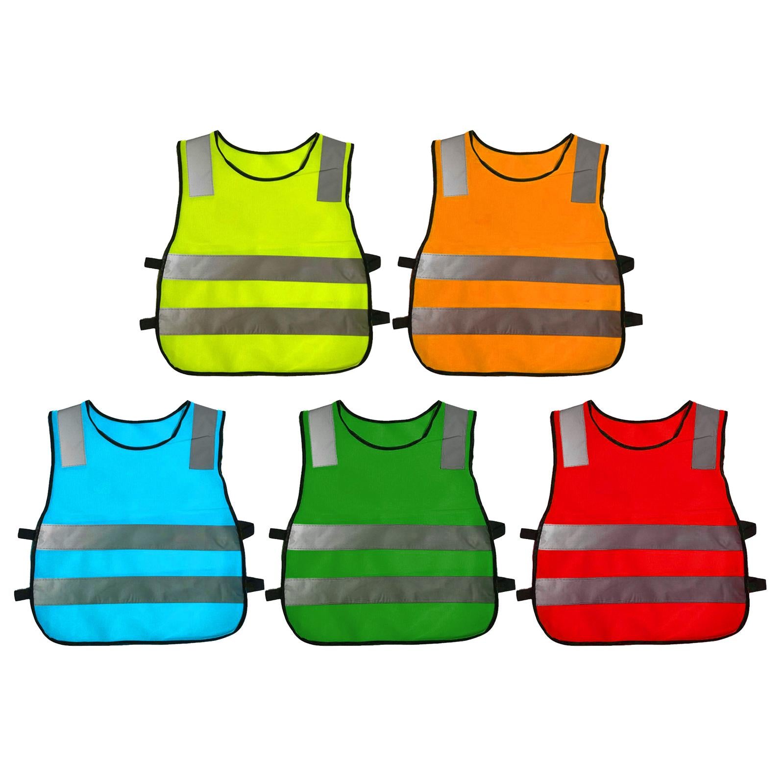Hi Vis Child Safety Reflective Vest Waistcoat Traffic Work Cycling Clothes yellow