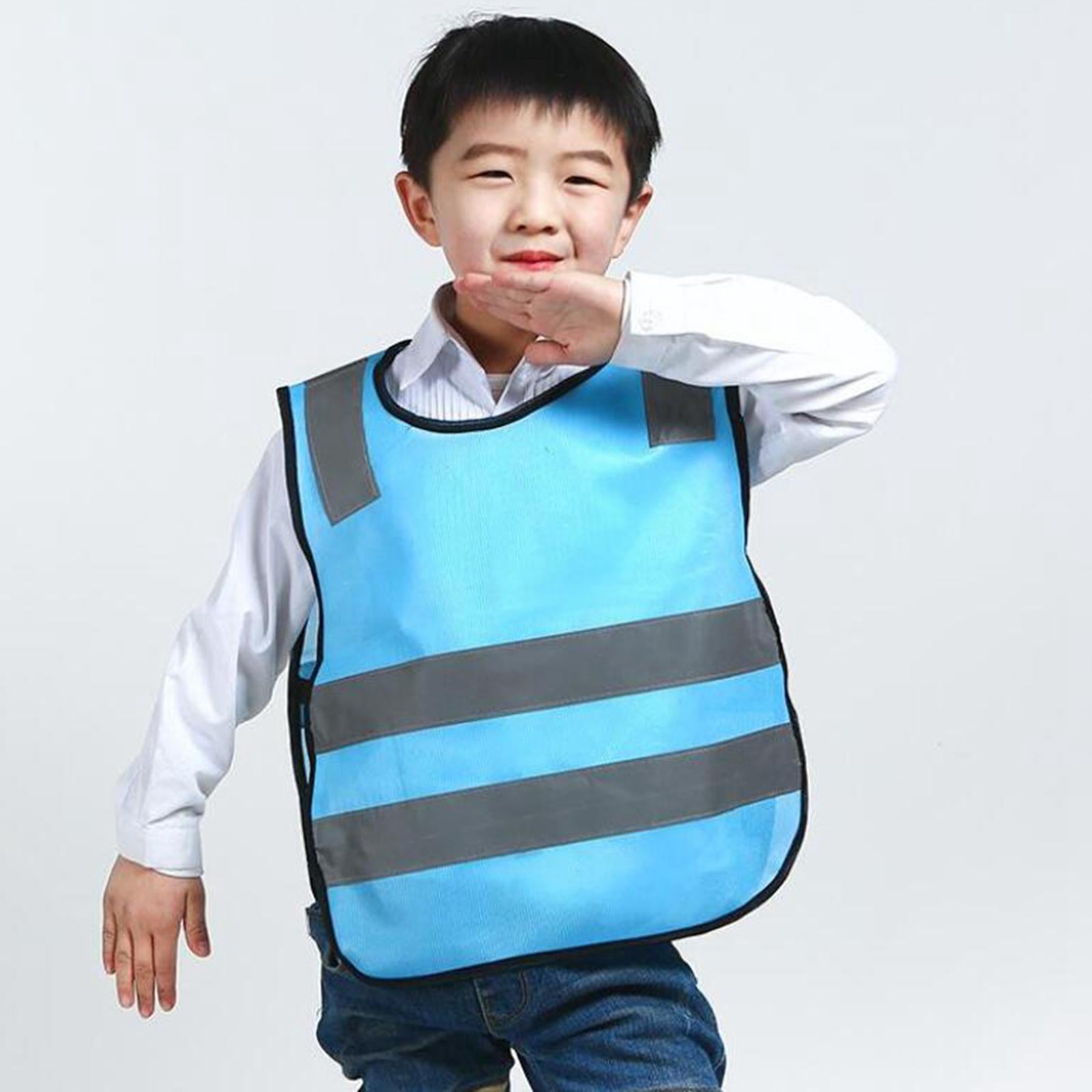 Hi Vis Child Safety Reflective Vest Waistcoat Traffic Work Cycling Clothes blue