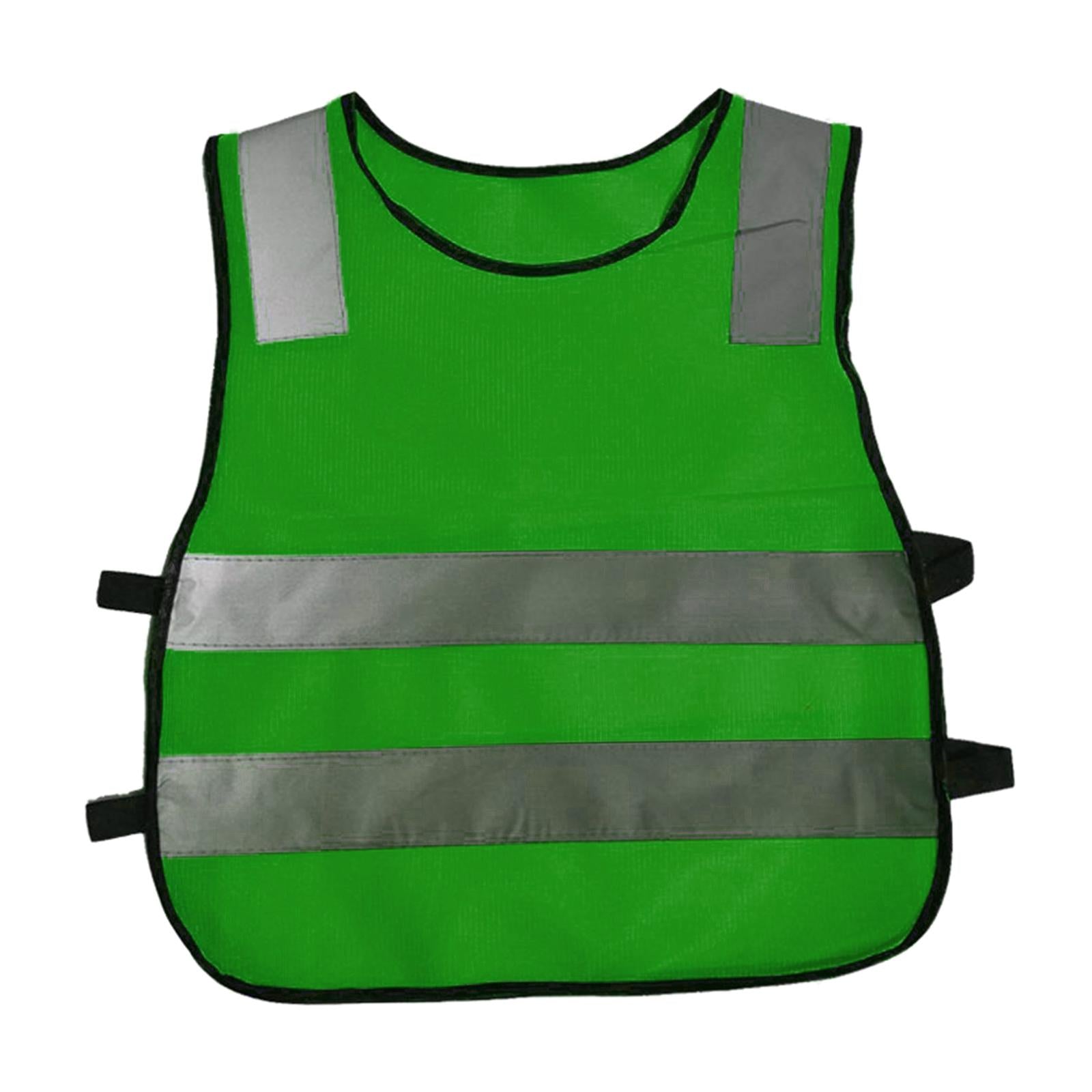 Hi Vis Child Safety Reflective Vest Waistcoat Traffic Work Cycling Clothes green