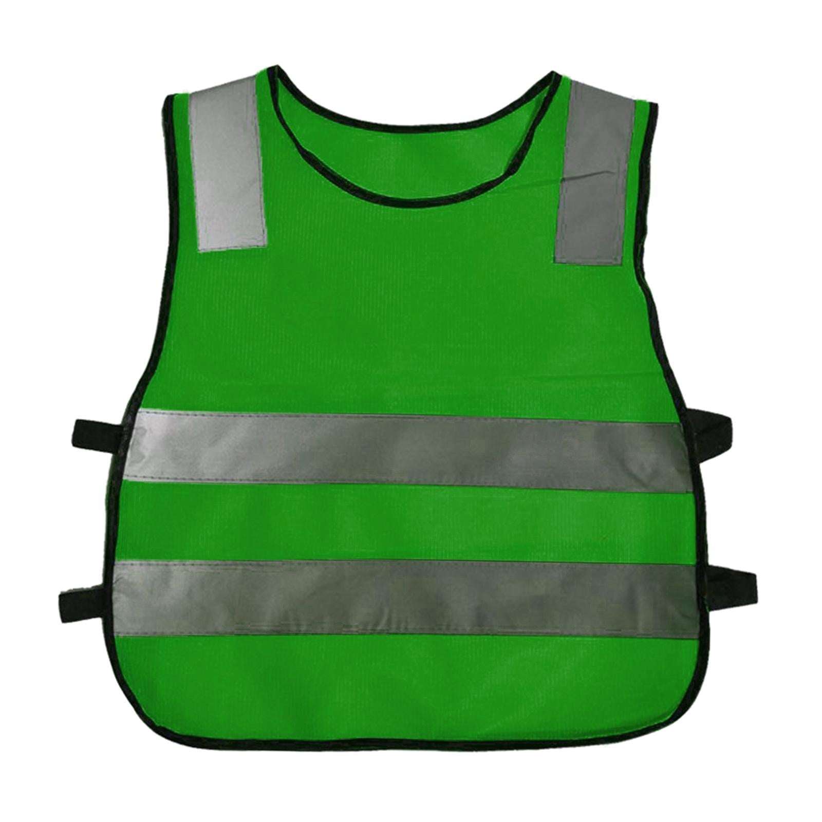 Hi Vis Child Safety Reflective Vest Waistcoat Traffic Work Cycling Clothes green