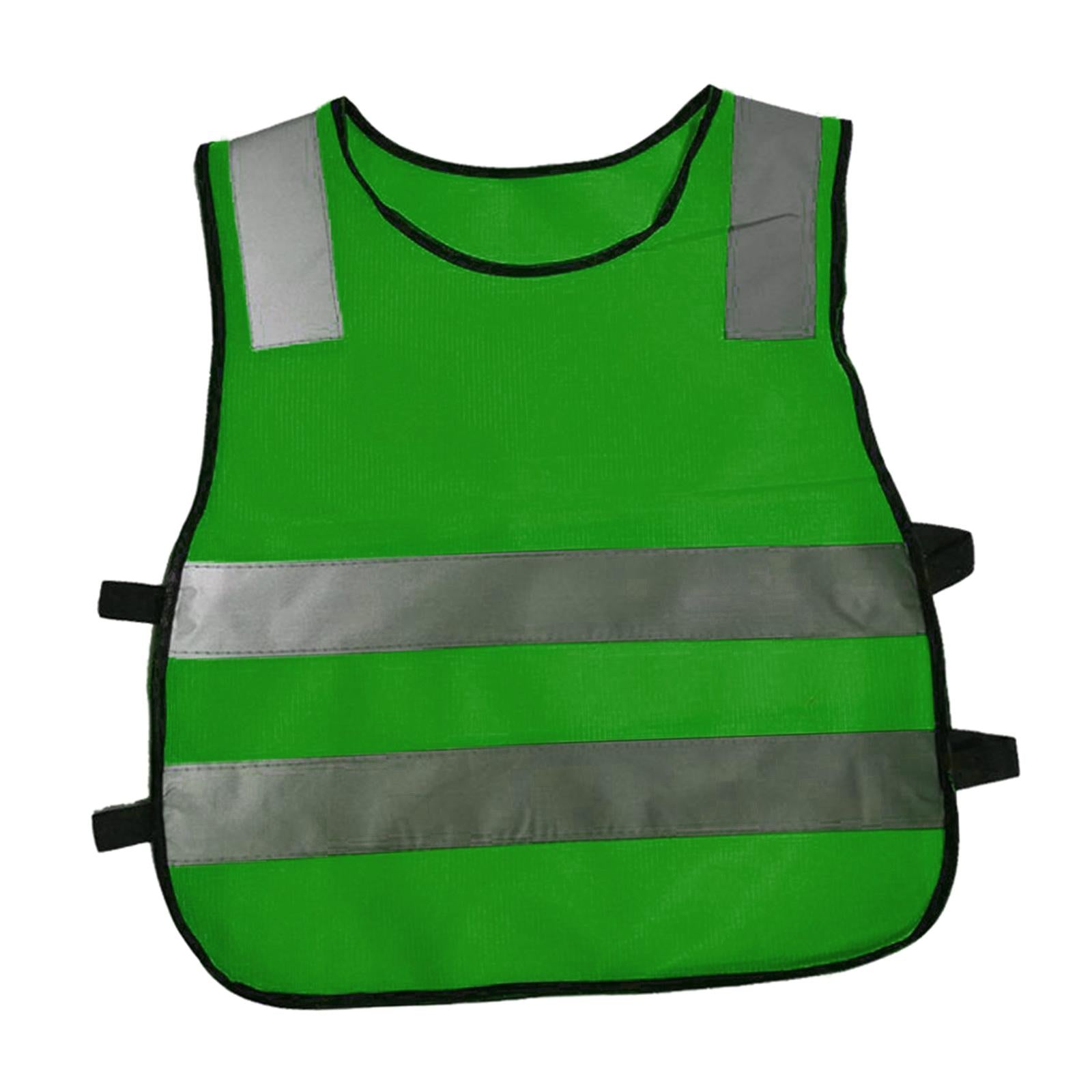 Hi Vis Child Safety Reflective Vest Waistcoat Traffic Work Cycling Clothes green