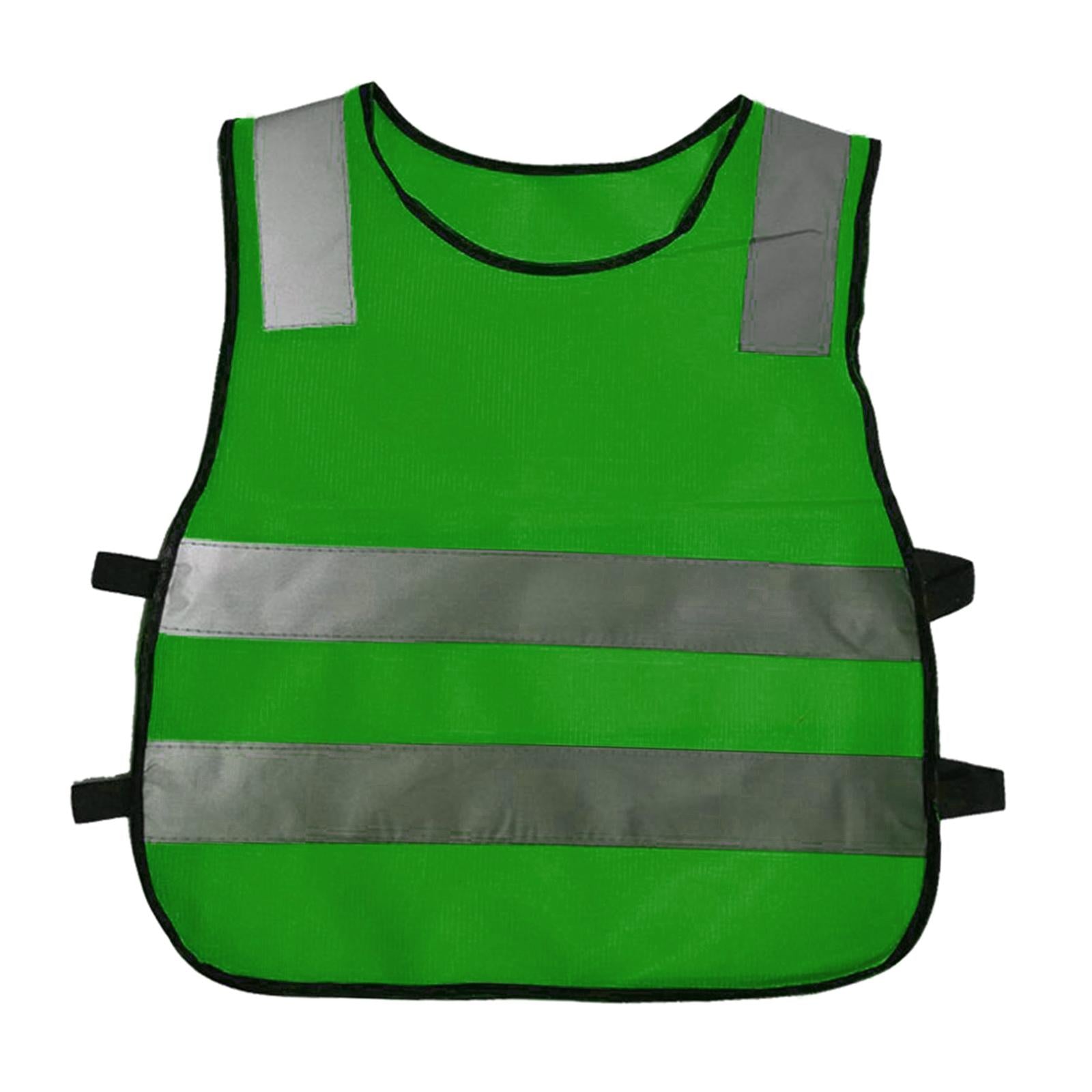 Hi Vis Child Safety Reflective Vest Waistcoat Traffic Work Cycling Clothes green