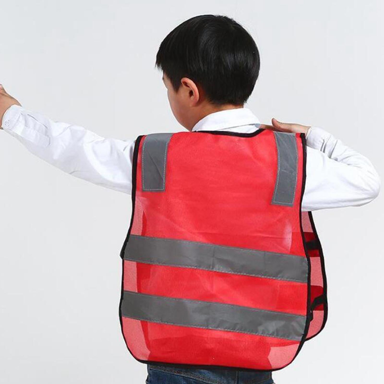 Hi Vis Child Safety Reflective Vest Waistcoat Traffic Work Cycling Clothes red