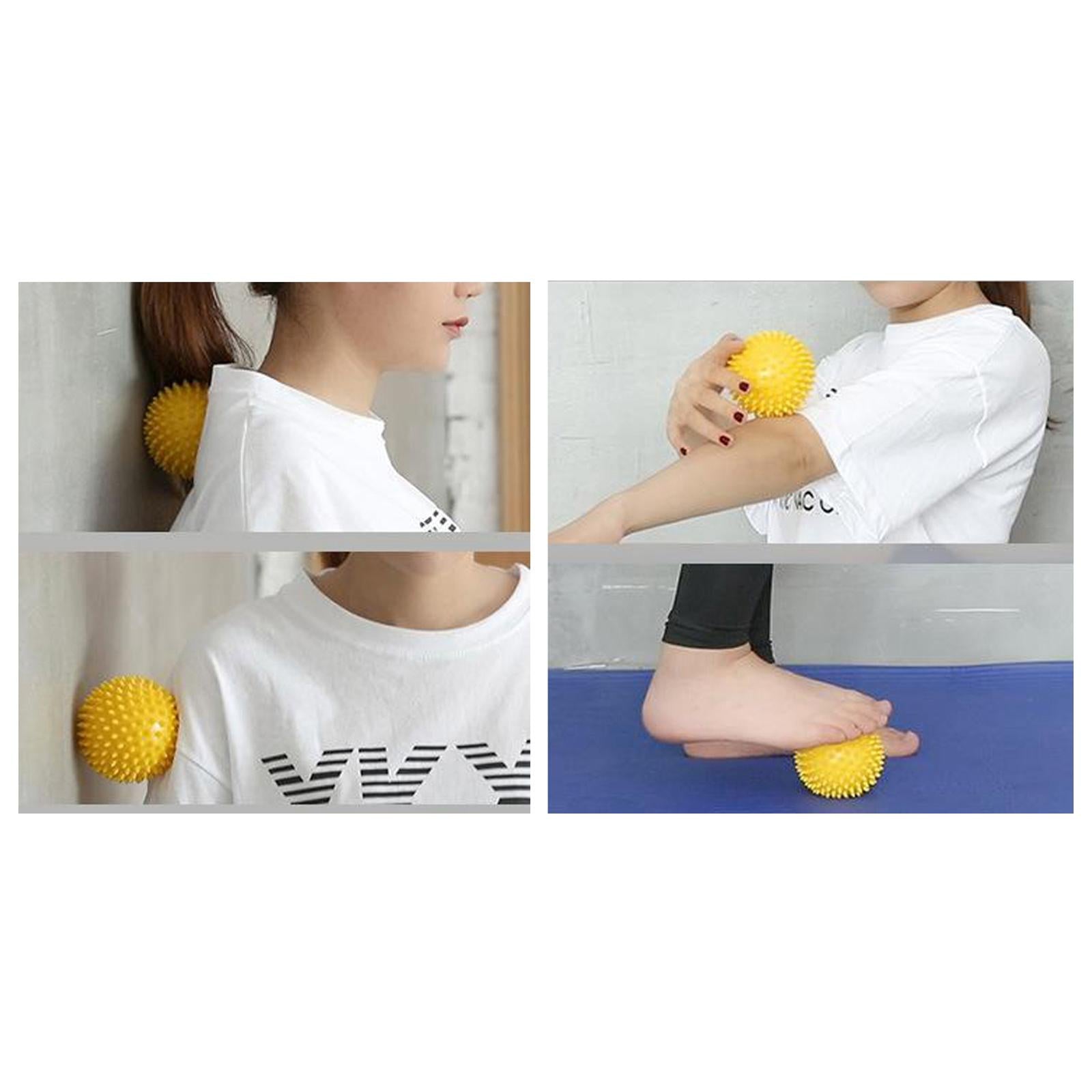 Feet Spiky Massage Ball for Back Body Trigger Point Muscle Relaxation 9cm yellow