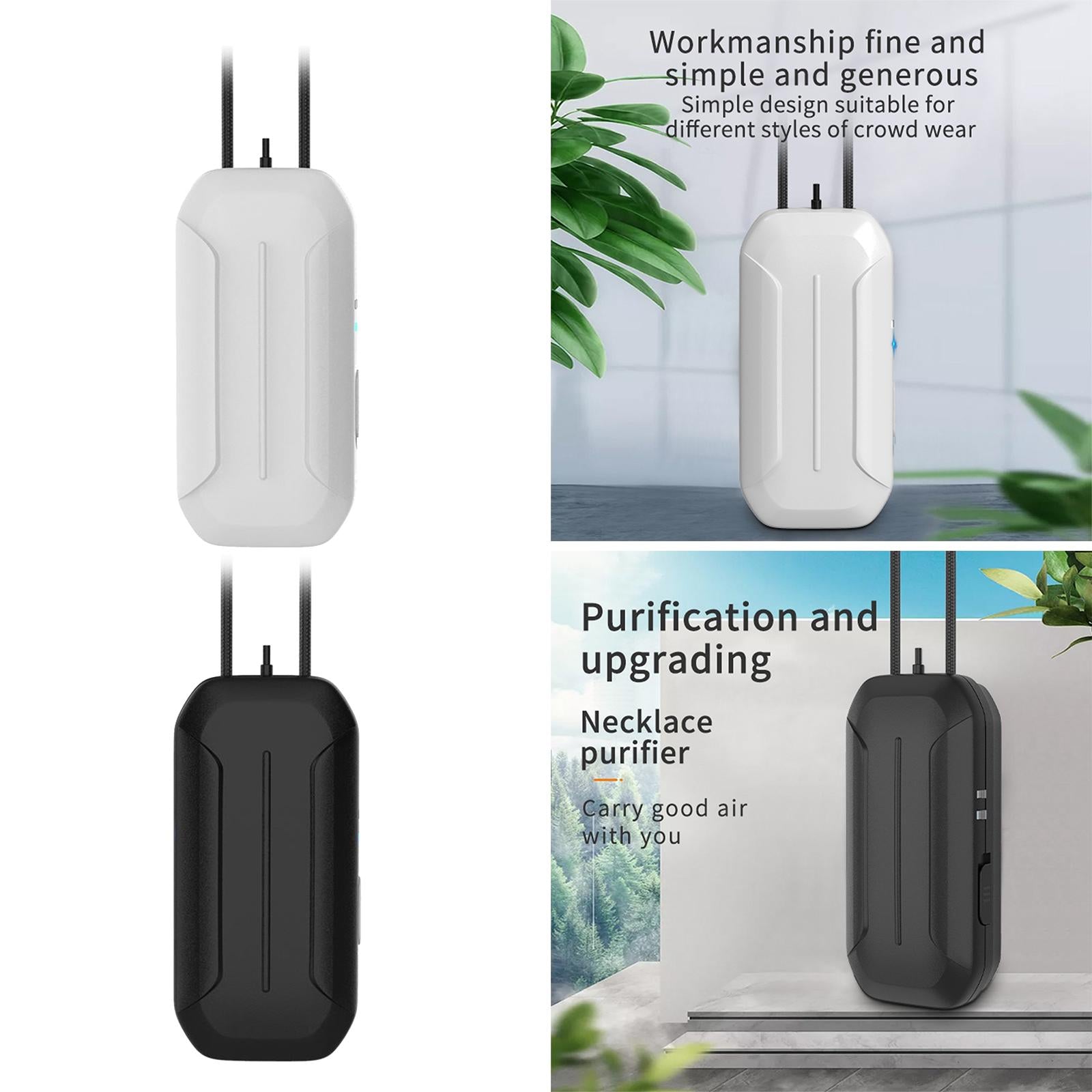 Portable Air Purifier Mini Air Necklace Negative Ion Air Freshener White