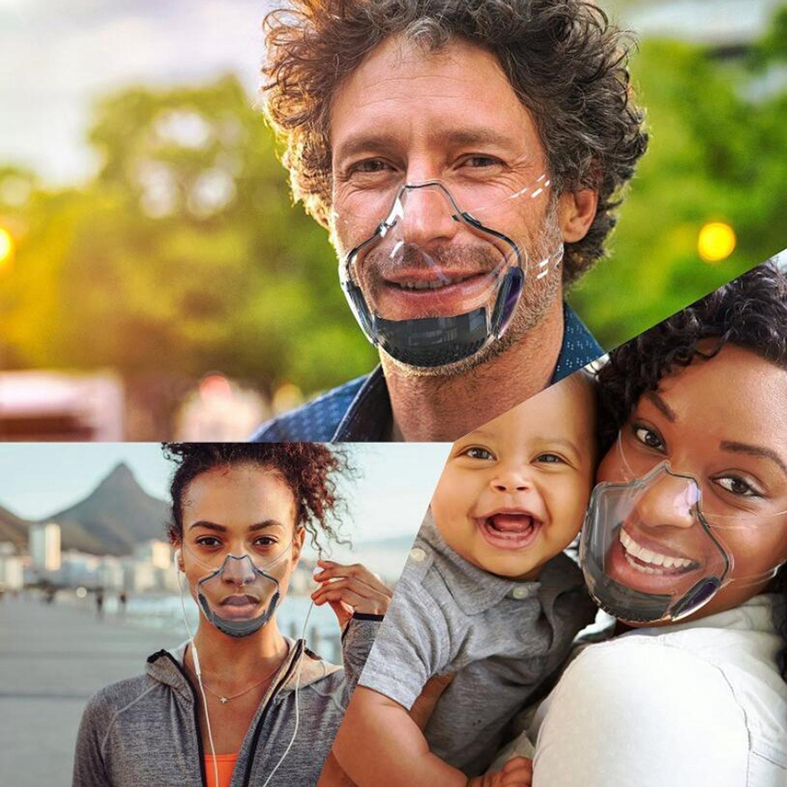 Transparent Clear Face Shield Mouth Cover Reusable Mouth Shields Black