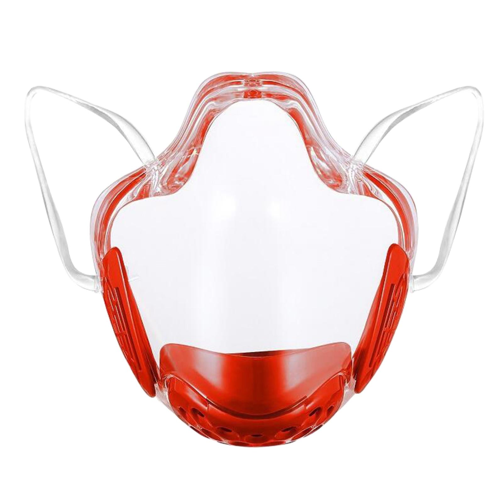Transparent Clear Face Shield Mouth Cover Reusable Mouth Shields Red
