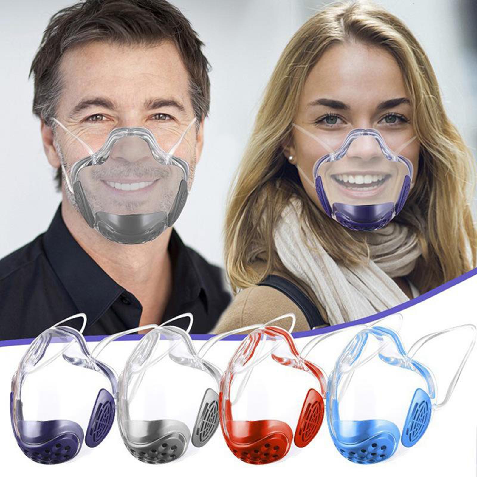 1x Transparent Clear Face Shield Mouth Cover Reusable Mouth Shields Purple