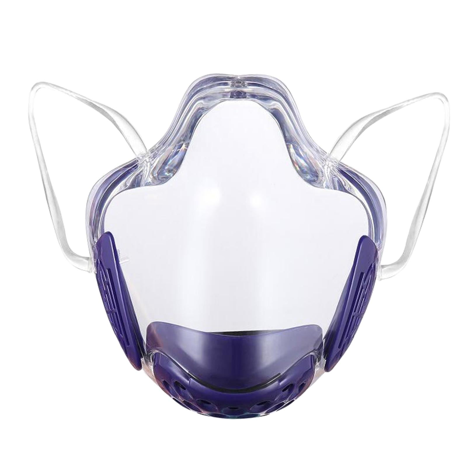1x Transparent Clear Face Shield Mouth Cover Reusable Mouth Shields Purple