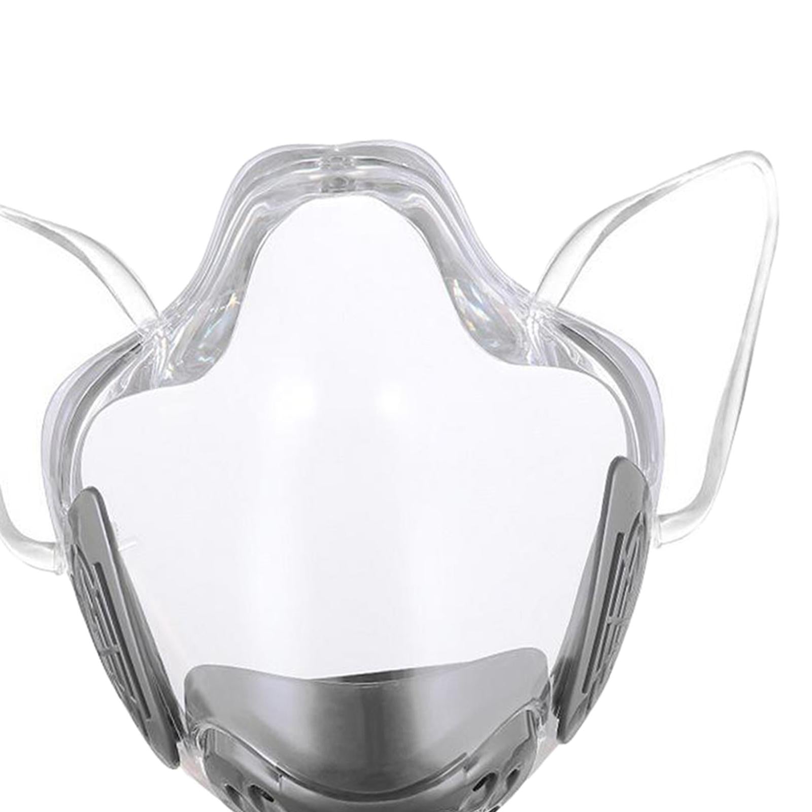 1x Transparent Clear Face Shield Mouth Cover Reusable Mouth Shields Gray