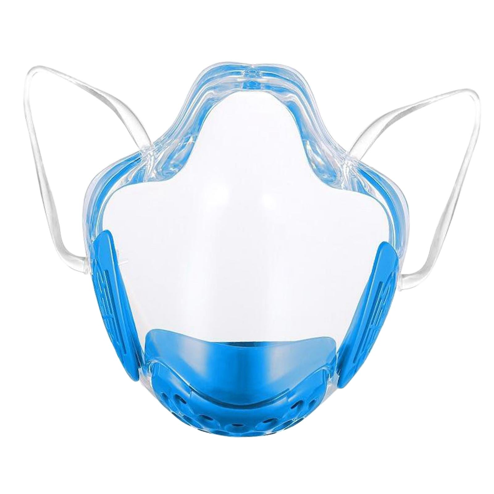 Transparent Clear Face Shield Mouth Cover Reusable Mouth Shields Blue