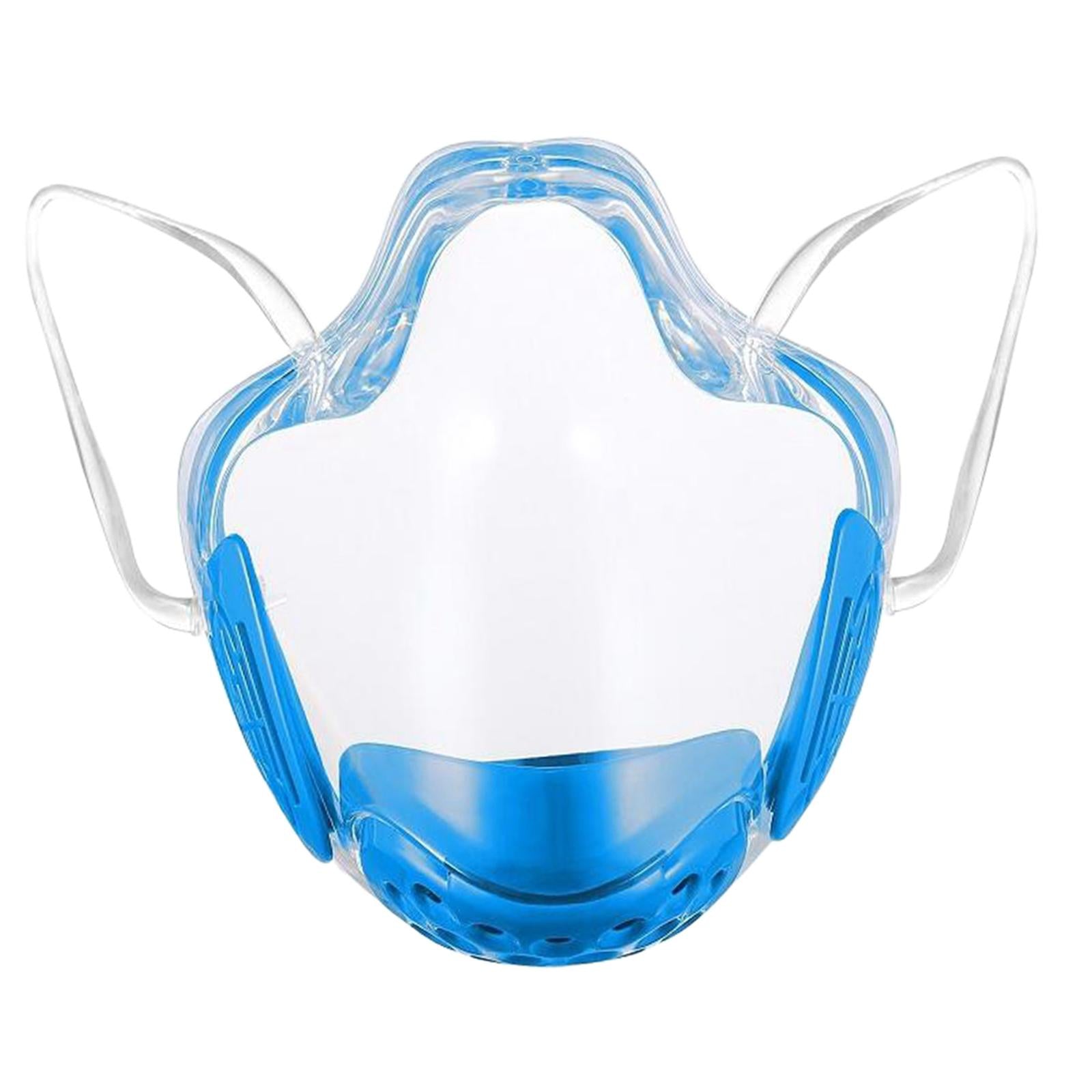 Transparent Clear Face Shield Mouth Cover Reusable Mouth Shields Blue