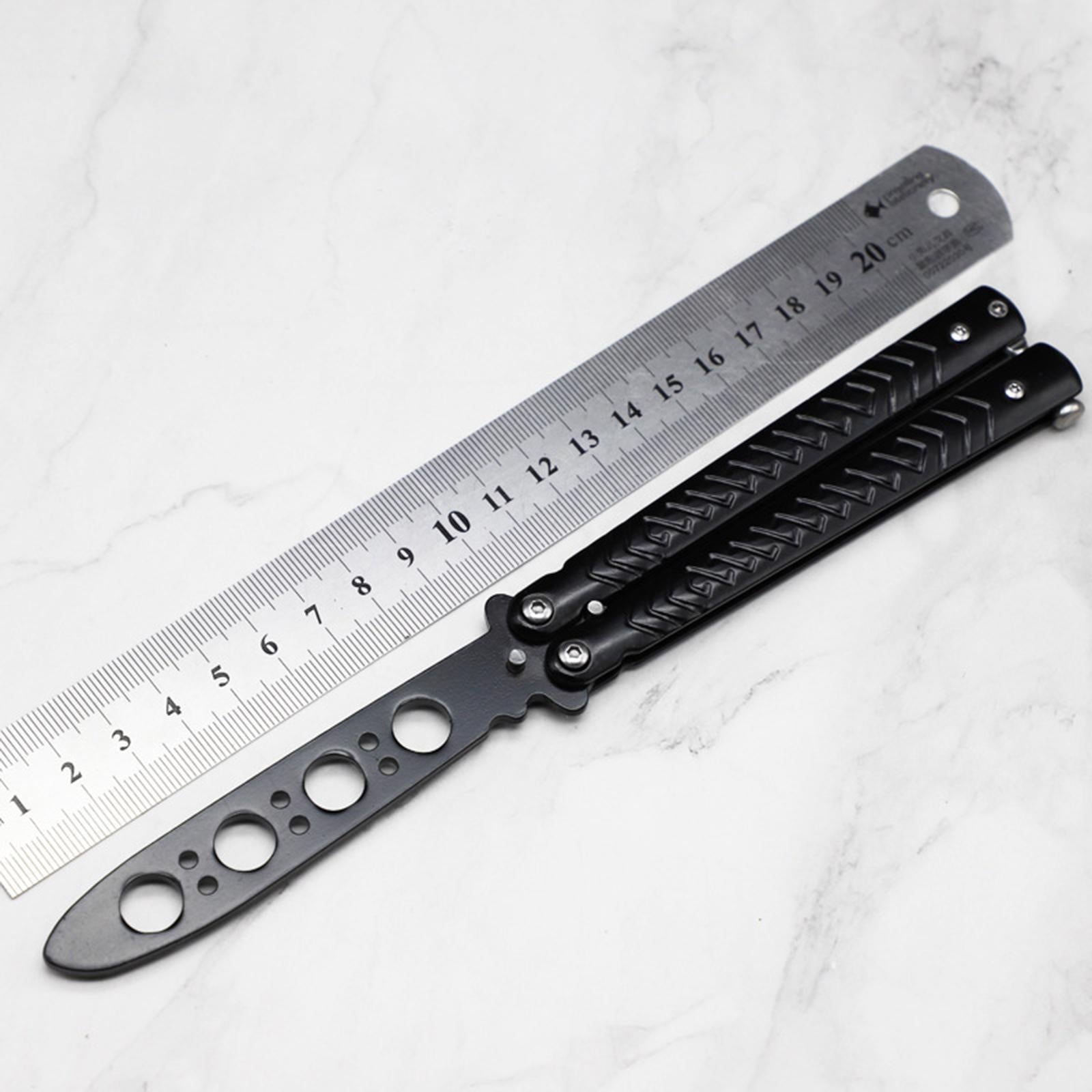 Butterfly Practice Knife Trainer Steel Training Tool Portable Black