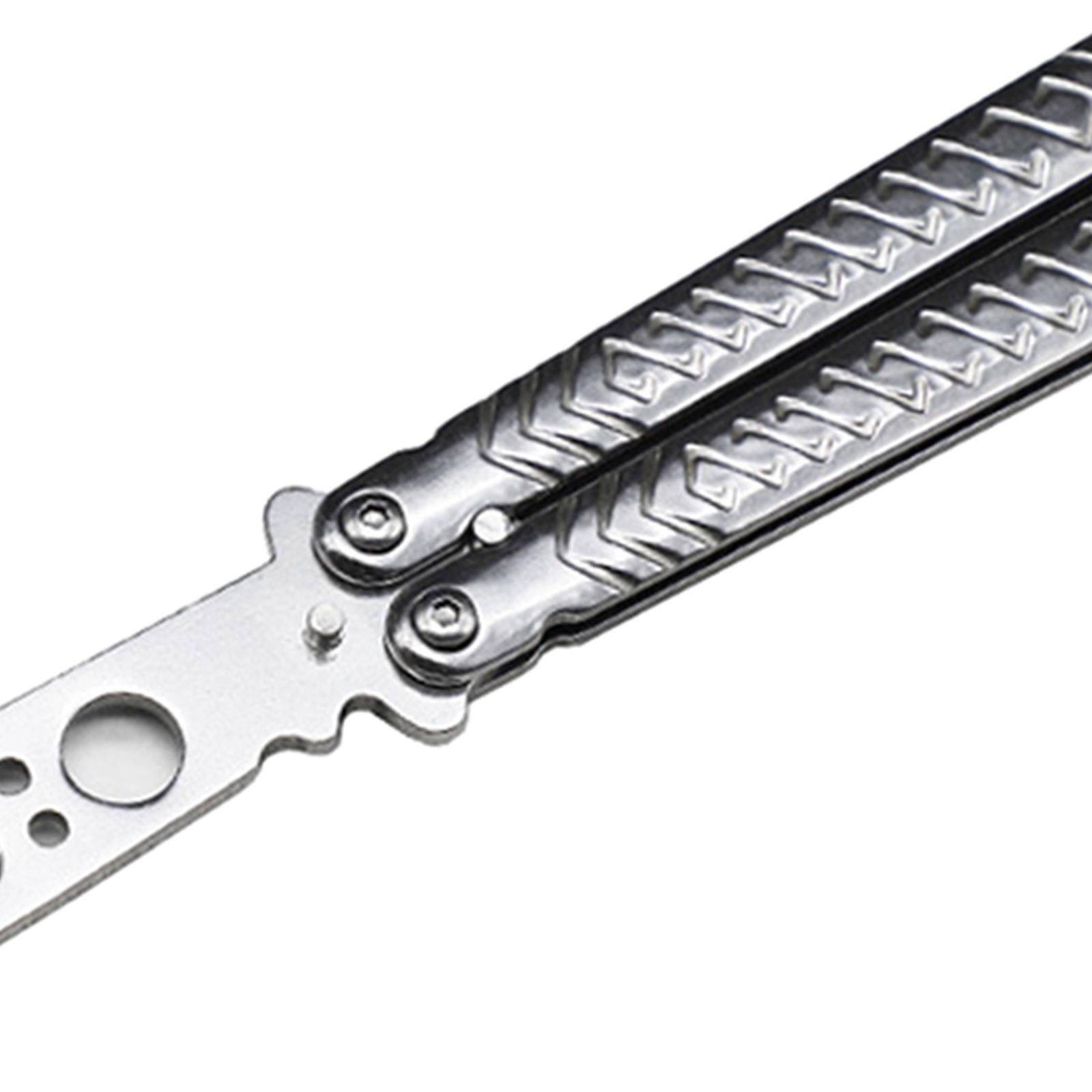 Butterfly Practice Knife Trainer Steel Training Tool Portable Silver