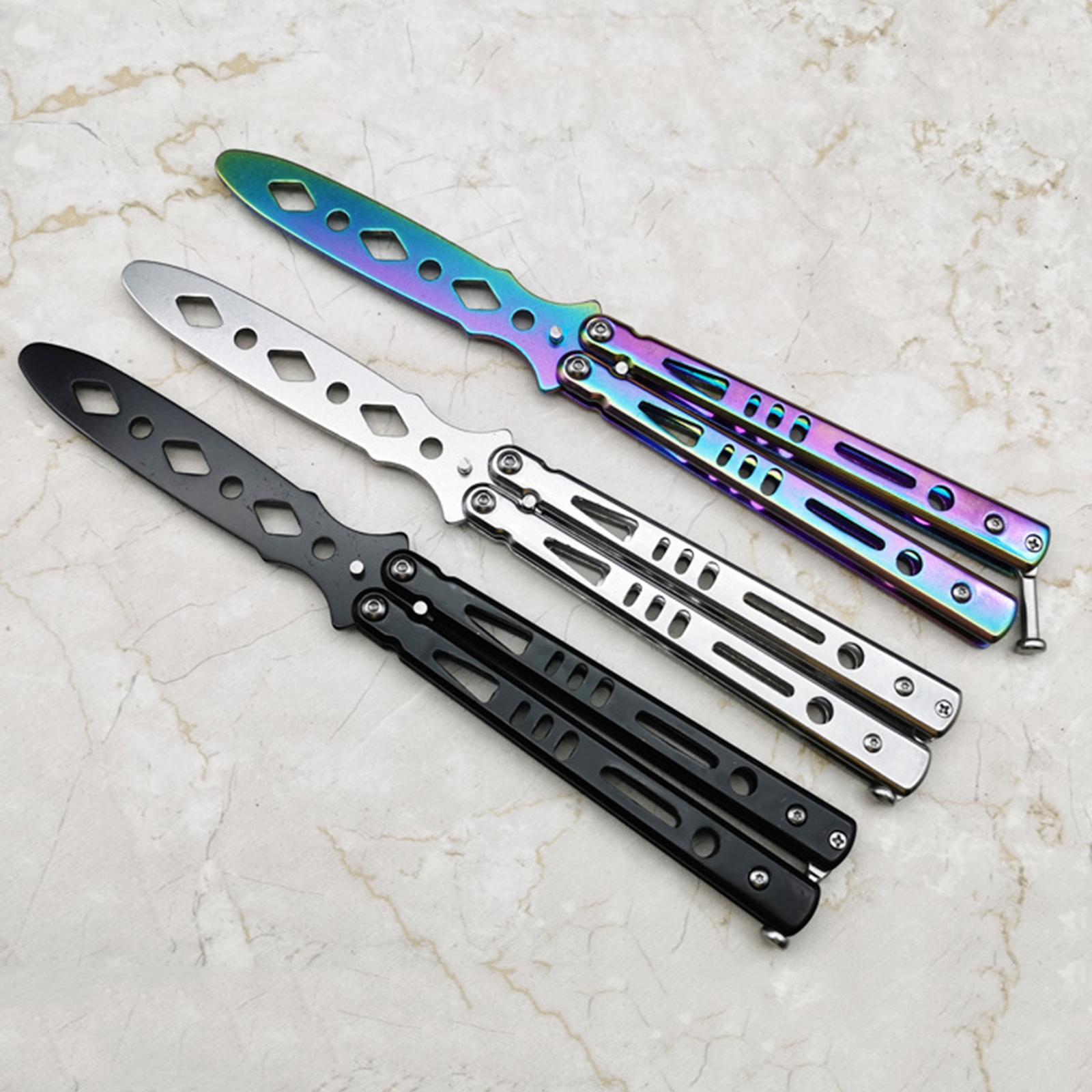 Steel Butterfly Practice Knife Trainer Training Tool Portable Black