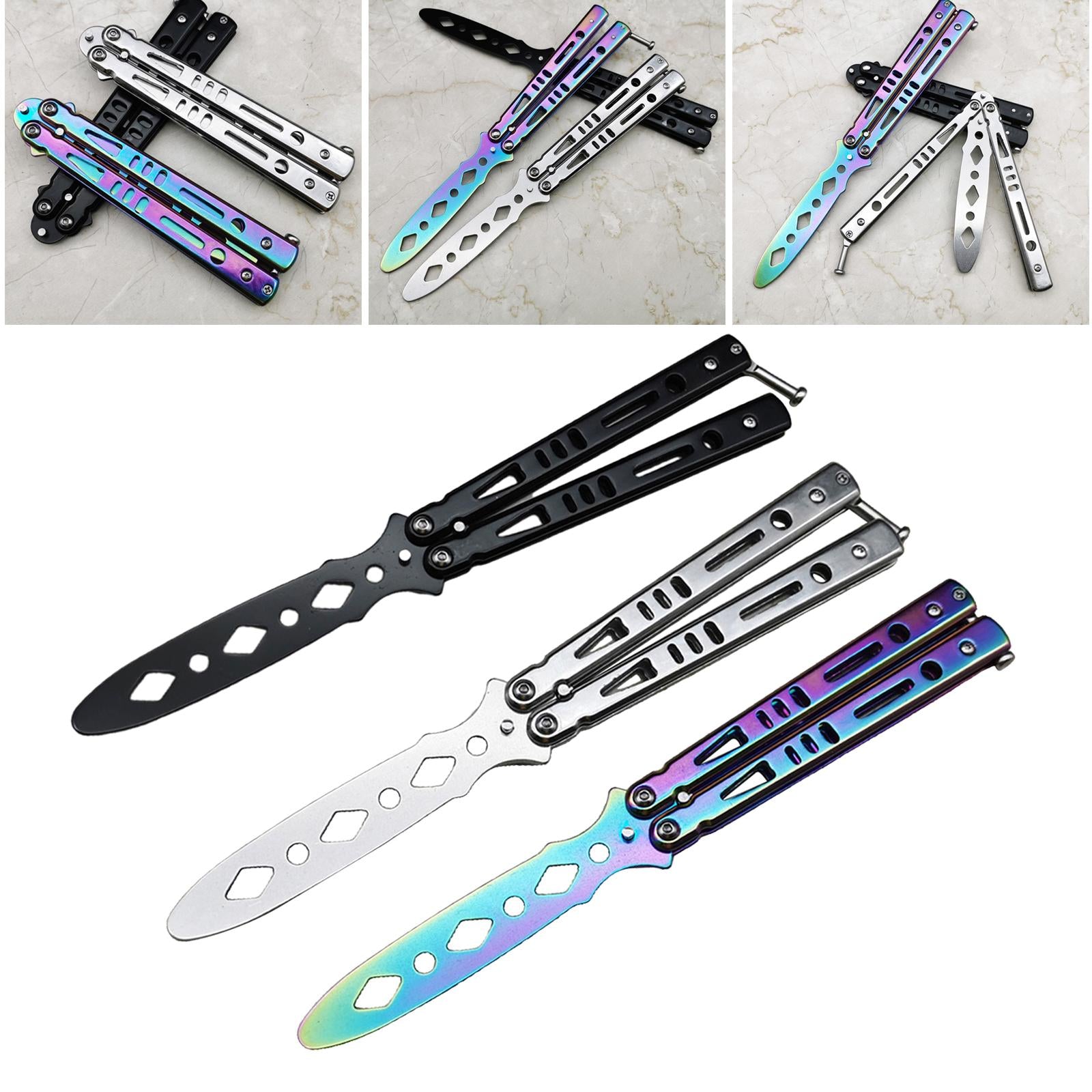 Steel Butterfly Practice Knife Trainer Training Tool Portable Black