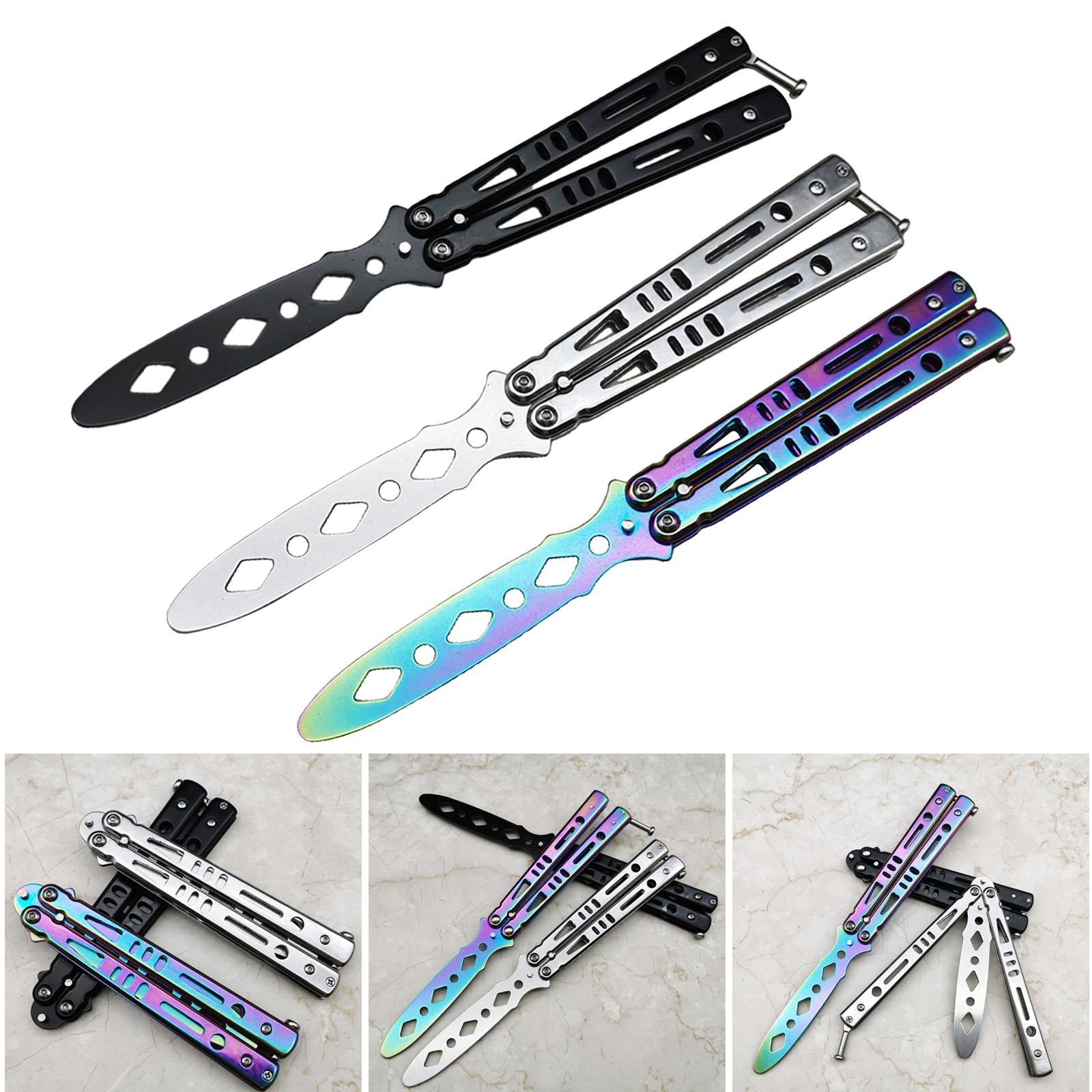 Steel Butterfly Practice Knife Trainer Training Tool Portable Black
