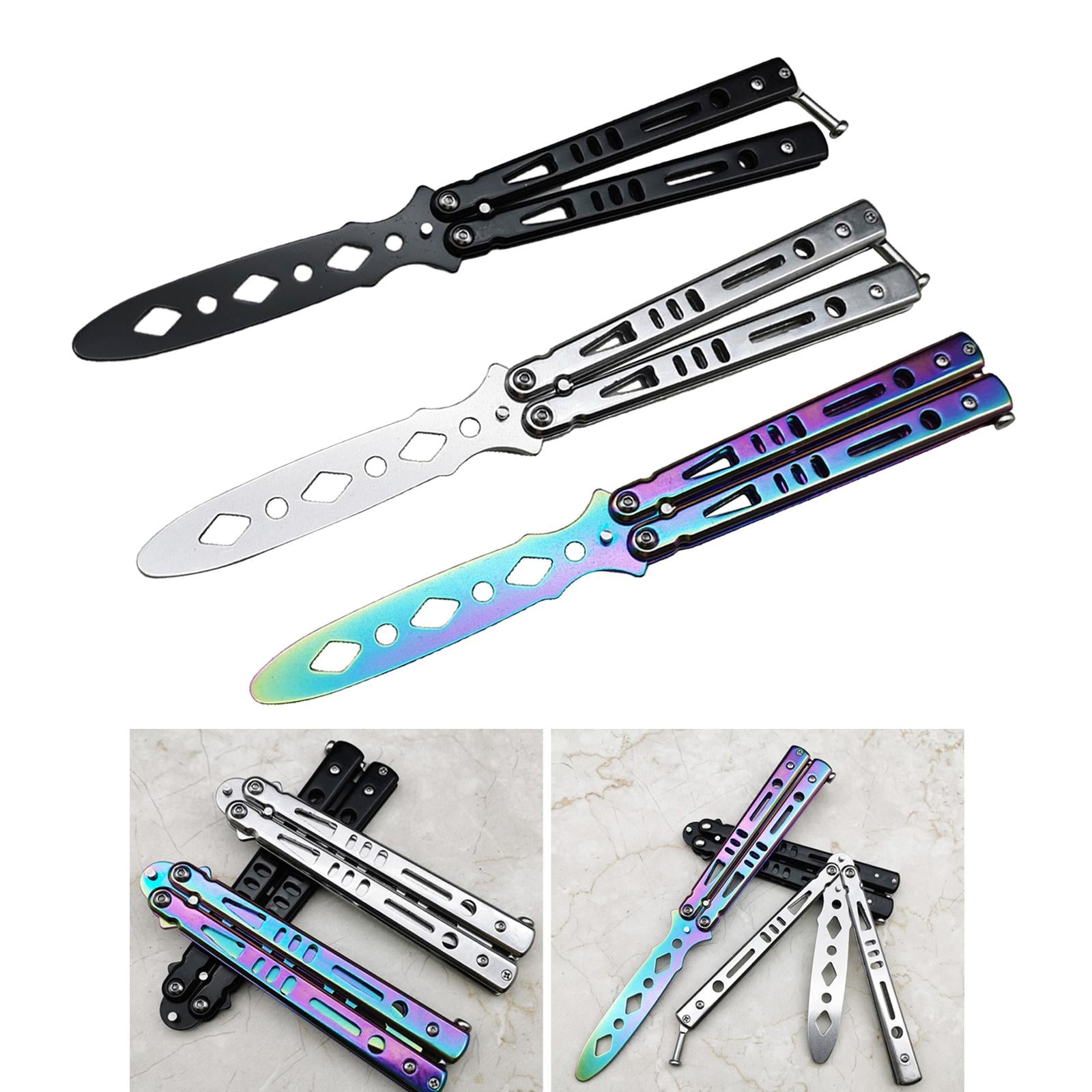 Steel Butterfly Practice Knife Trainer Training Tool Portable Black