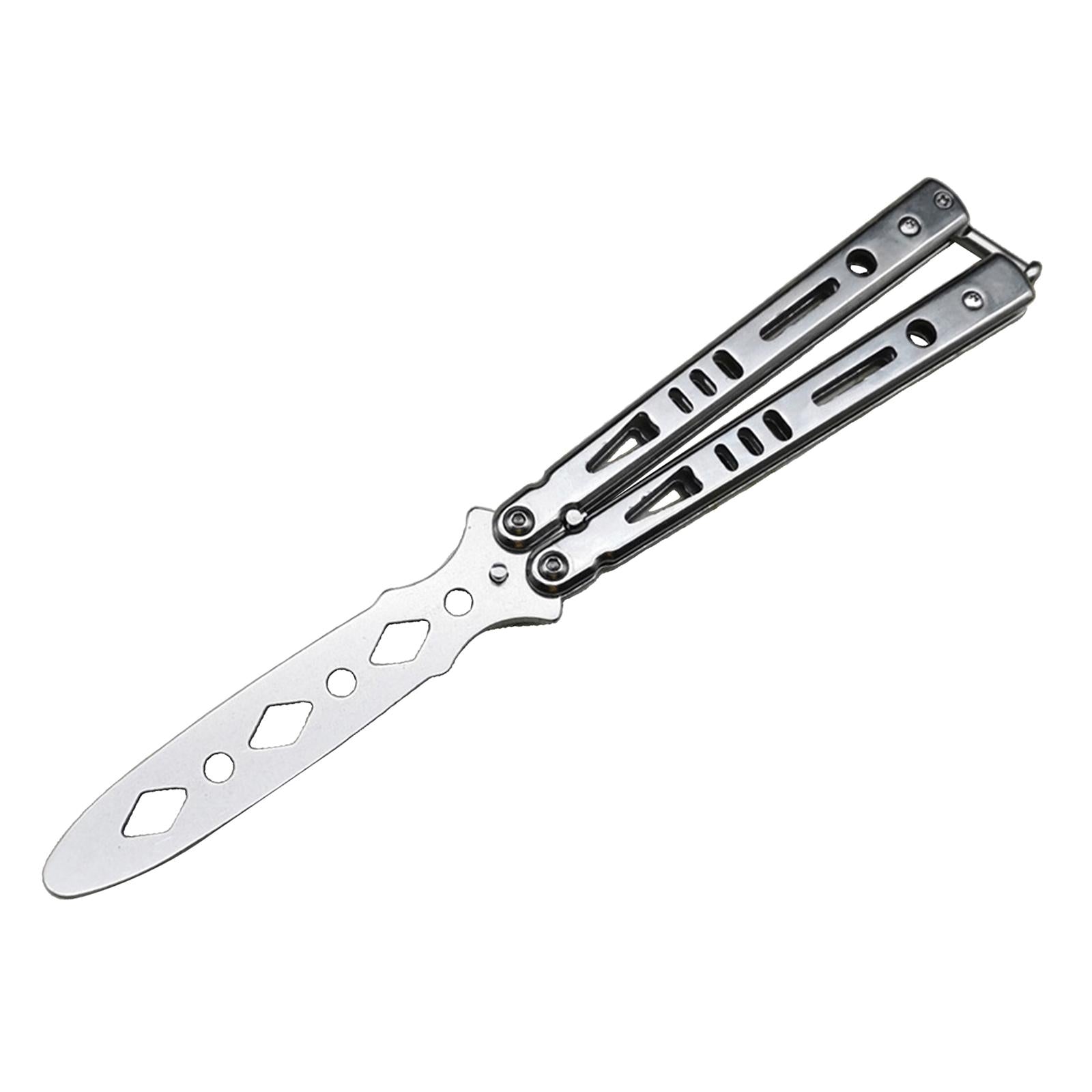 Steel Butterfly Practice Knife Trainer Training Tool Portable Silver