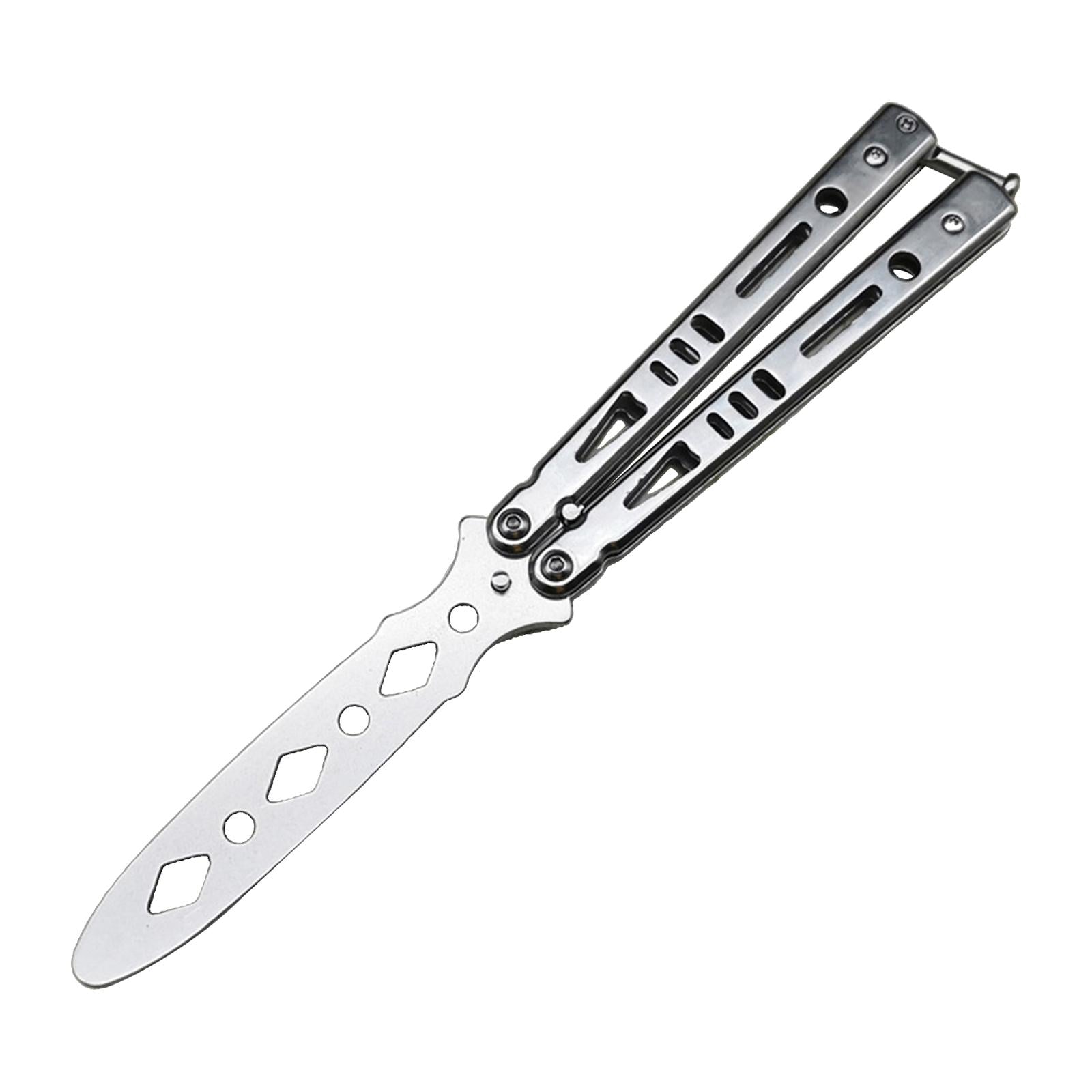Steel Butterfly Practice Knife Trainer Training Tool Portable Silver