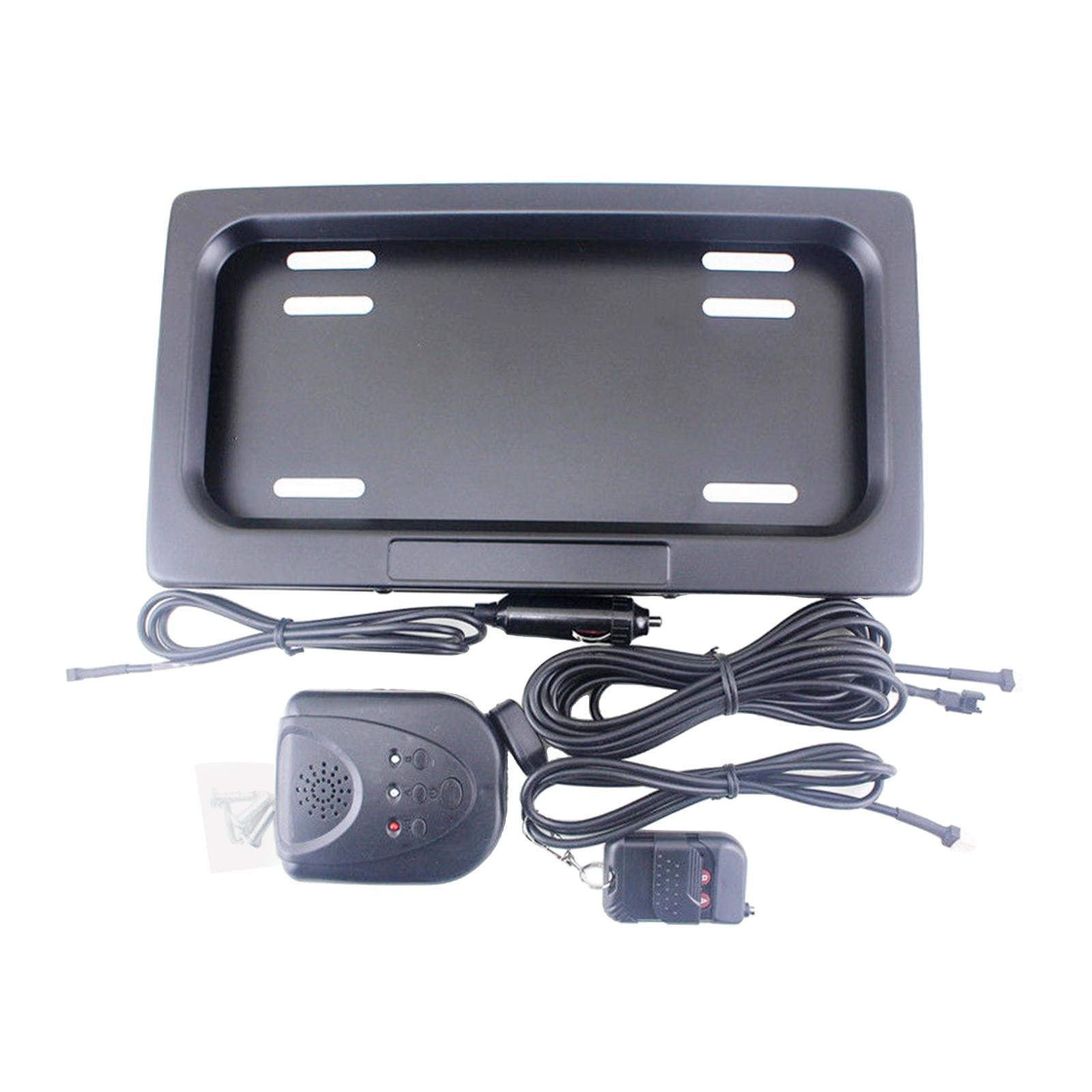 Hide-Away Shutter Cover Up Electric License Plate Frame w/ Remote Control