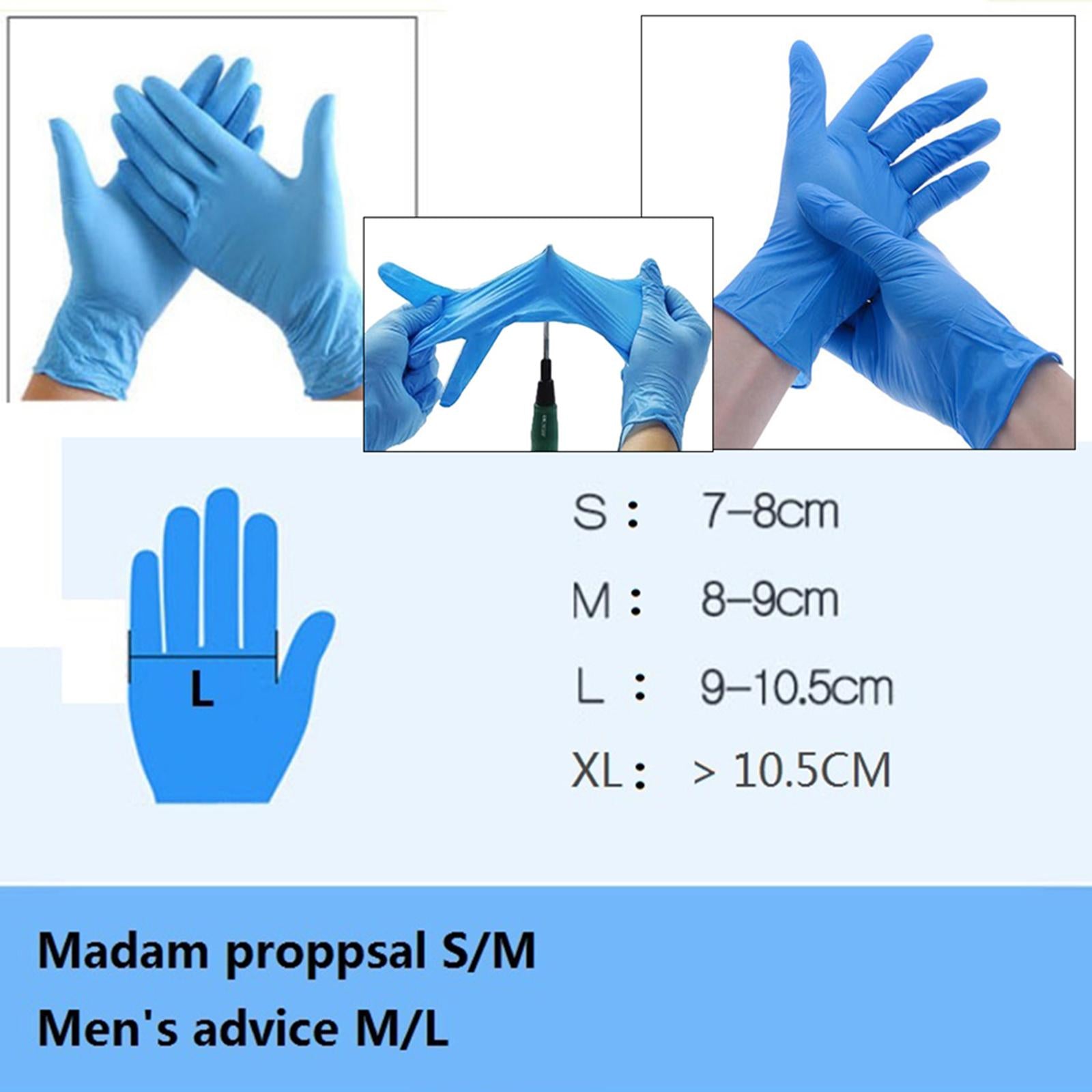 10Pcs Strong Nitrile Gloves Powder Free Pet Care Protective Gloves Blue M