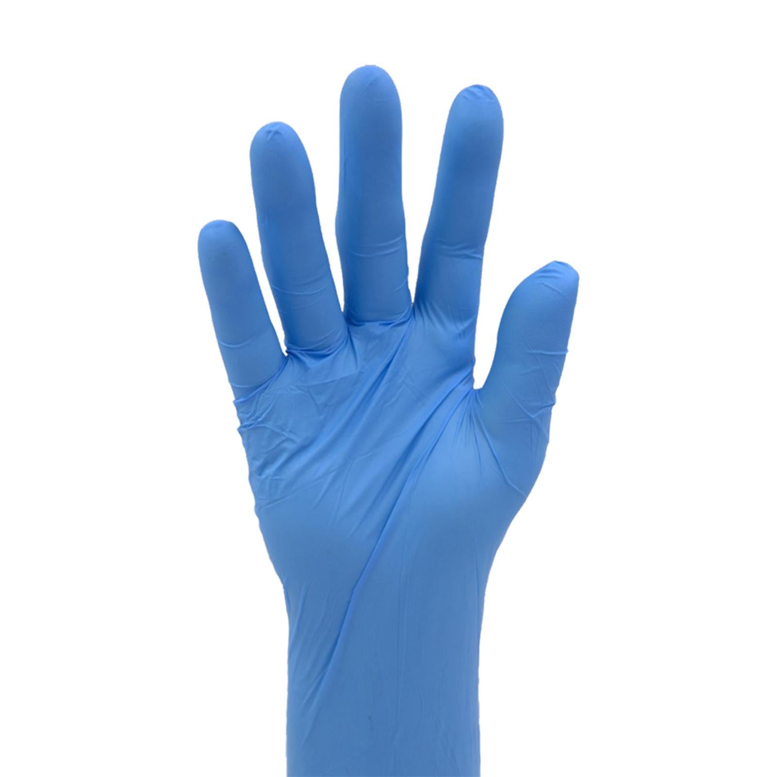 10Pcs Strong Nitrile Gloves Powder Free Pet Care Protective Gloves Blue L