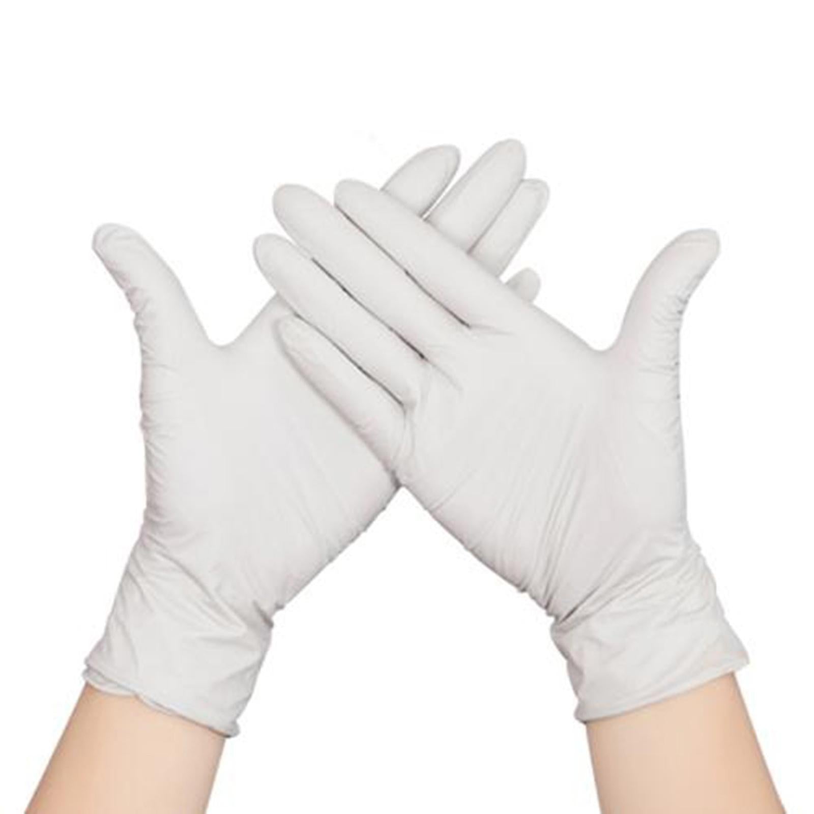 10Pcs Strong Nitrile Gloves Powder Free Pet Care Protective Gloves White M