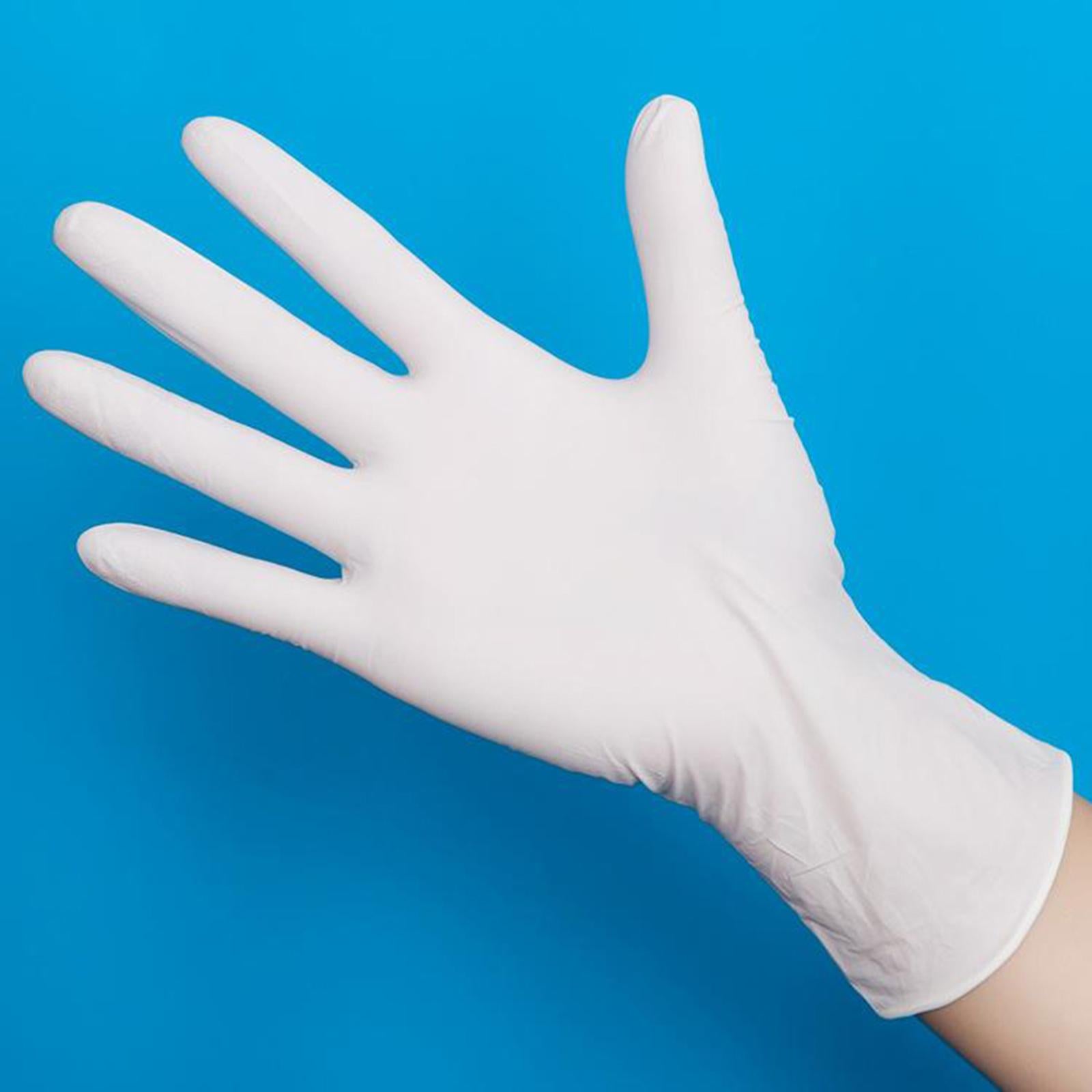 10Pcs Strong Nitrile Gloves Powder Free Pet Care Protective Gloves White L