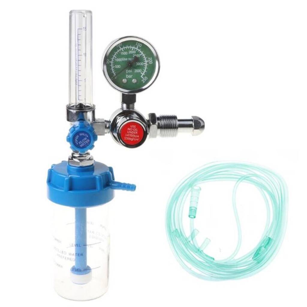 Gas Oxygen Flowmeter Regulator Pressure Reducing Valve Gauge Inhalator