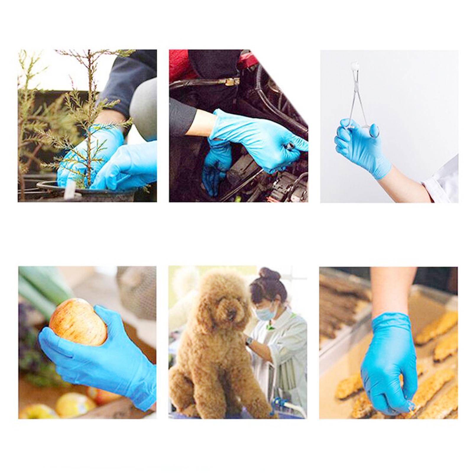 100Pcs Universal Nitrile Disposable Gloves Pet Care Glove Bag Package M