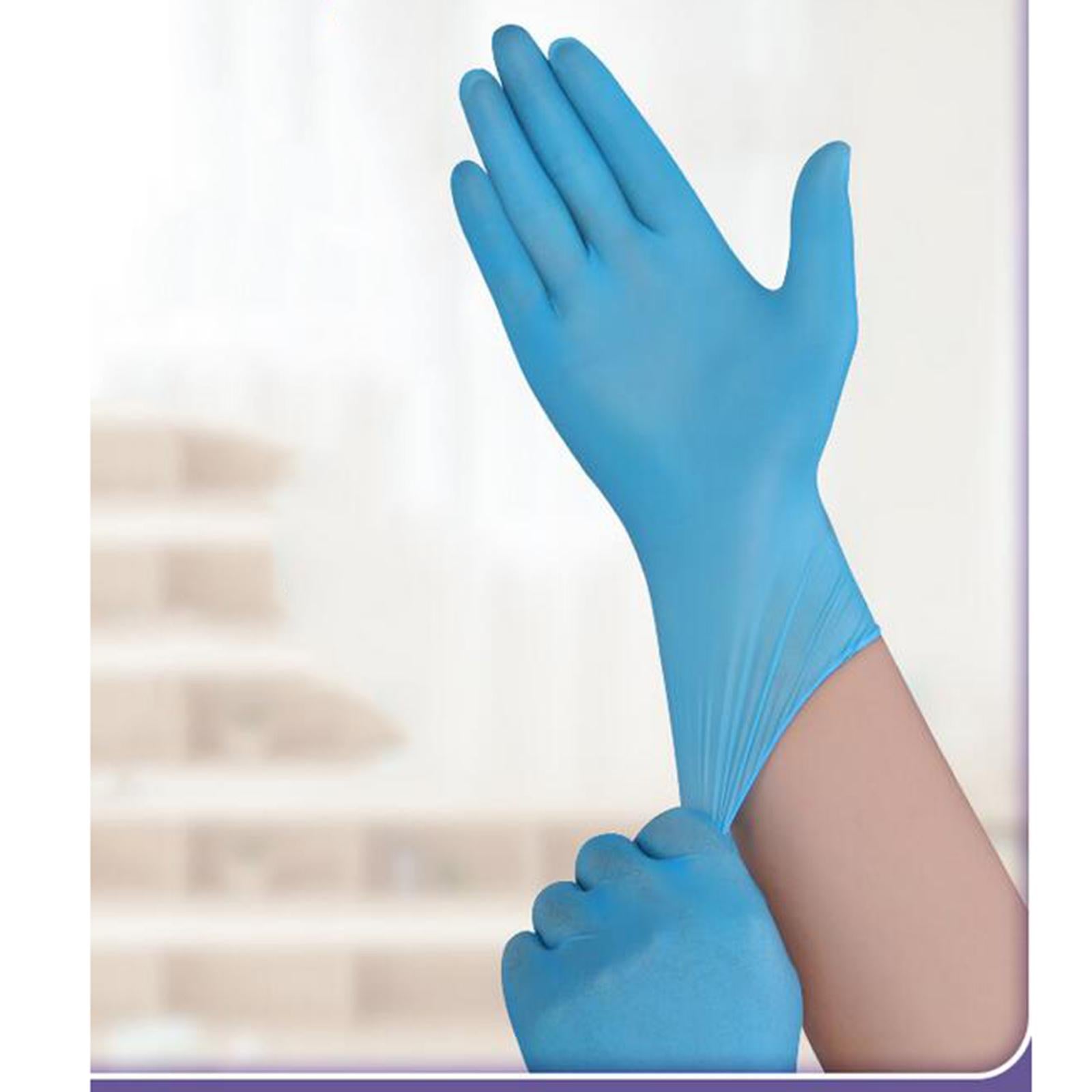 100Pcs Universal Nitrile Disposable Gloves Pet Care Glove Bag Package L