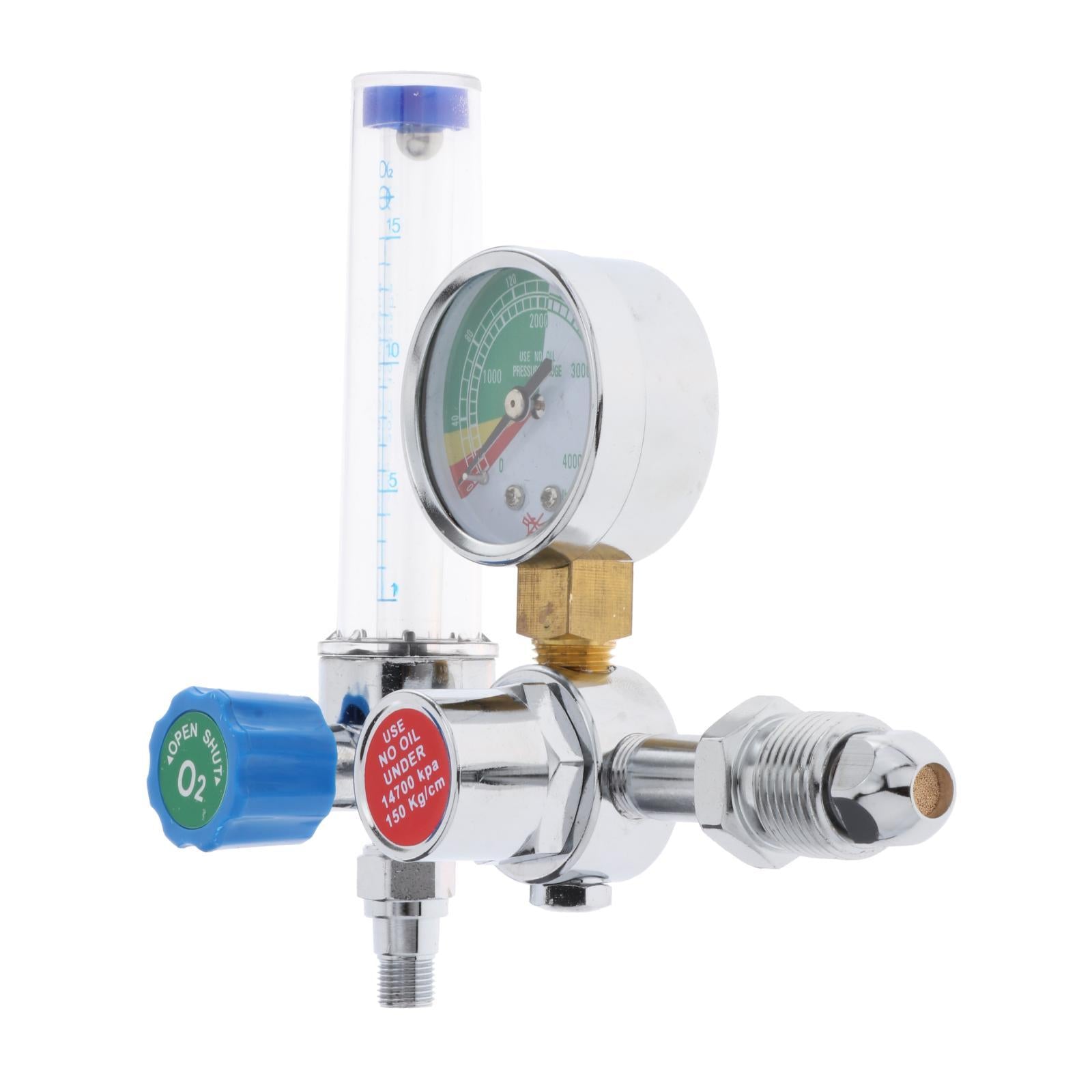 Oxygen Inhaler Pressure Reducer Regulator Flow Meter Gauge External Thread
