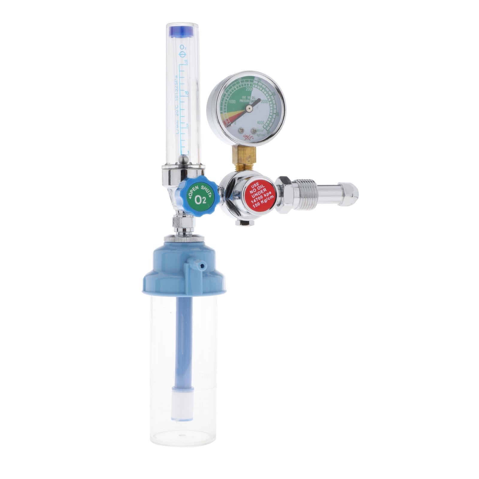 Oxygen Inhaler Pressure Reducer Regulator Flow Meter Gauge External Thread