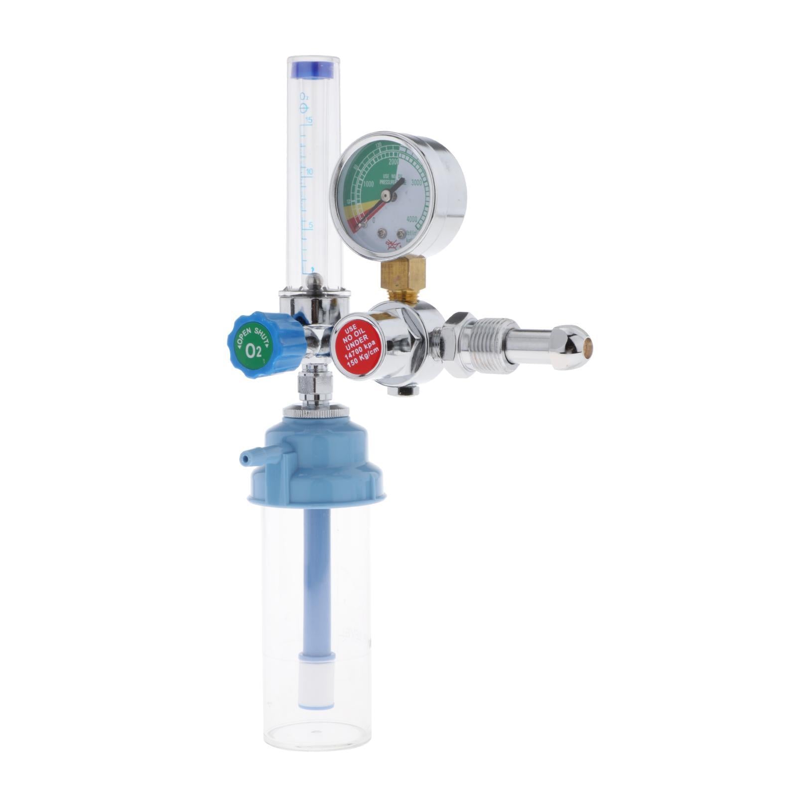 Oxygen Inhaler Pressure Reducer Regulator Flow Meter Gauge External Thread