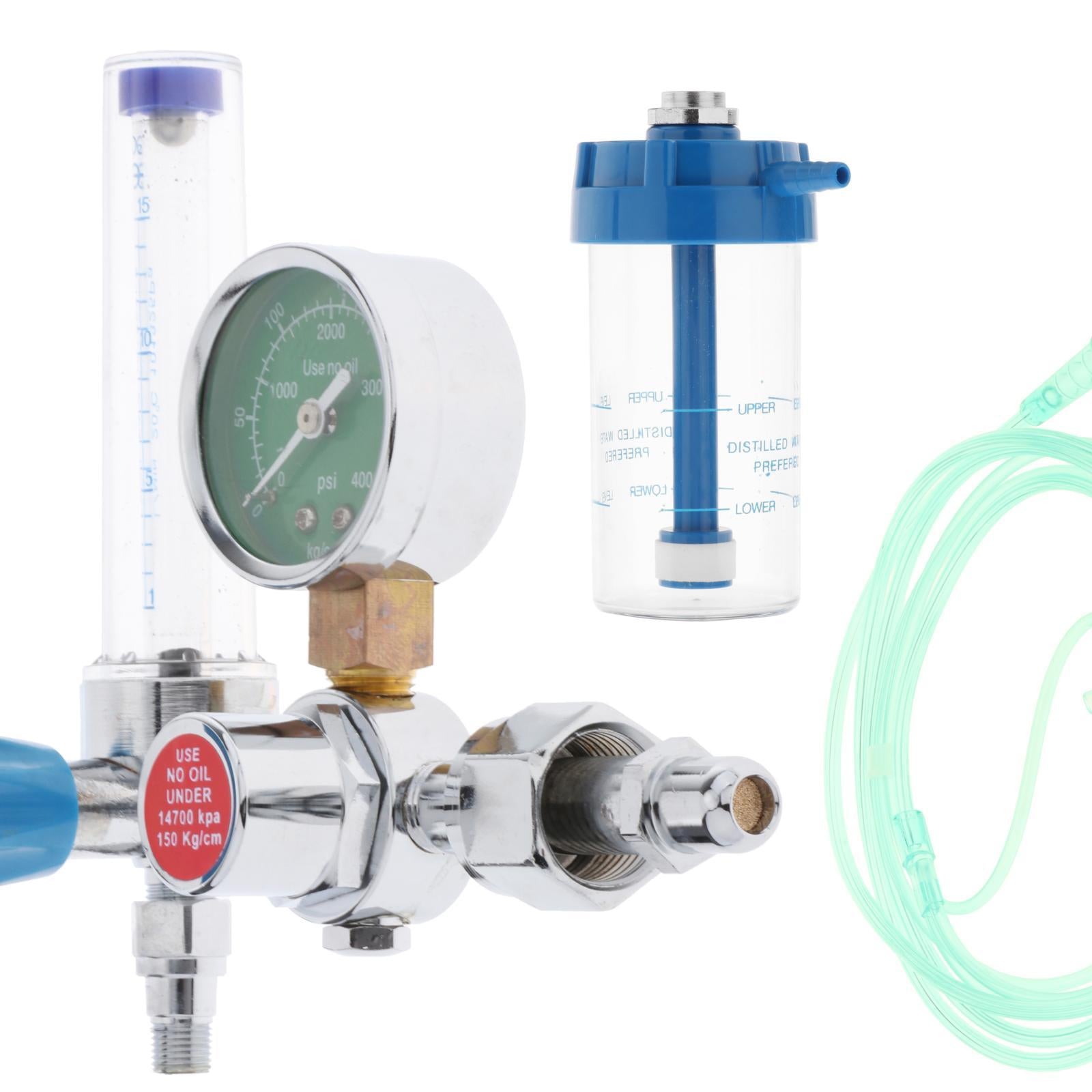 Oxygen Inhaler Pressure Reducer Regulator Flow Meter Gauge Internal Thread