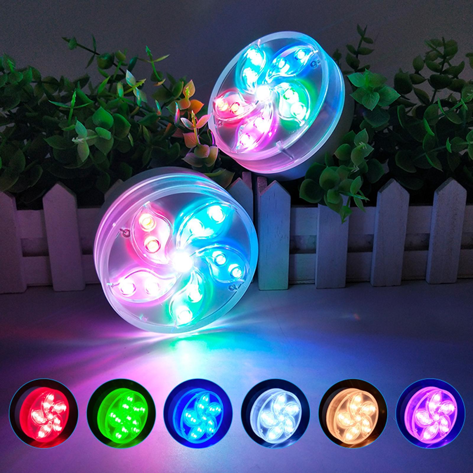 RGB Underwater LED Light IP68 Decoration for Fish Tank Lawn 4Pieces Lights
