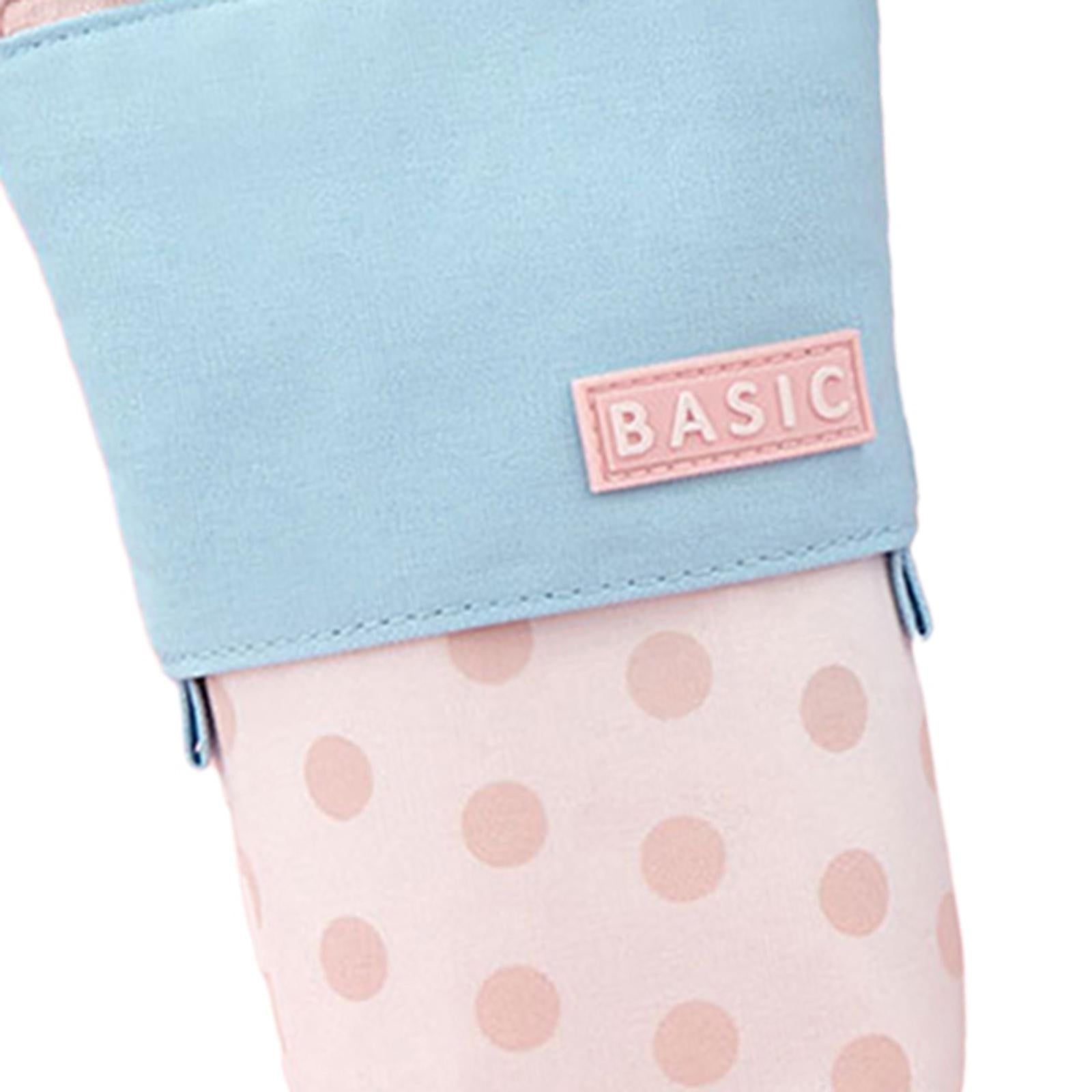 Pencil Telescopic Holder Bag Portable Canvas Cosmetic Pouch Pink Wave Point