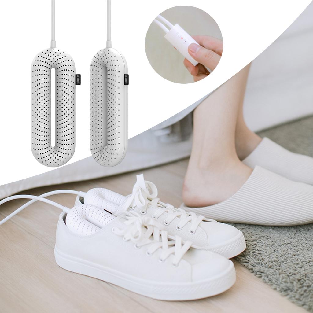 Portable Electric Shoe Dryer Glove Disinfection Wire control Timer White