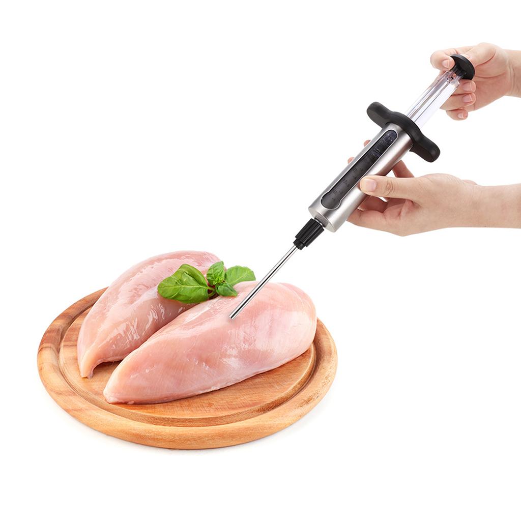 PP Stainless Steel Needles Spice Syringe Set BBQ Meat Flavor Injector Kit