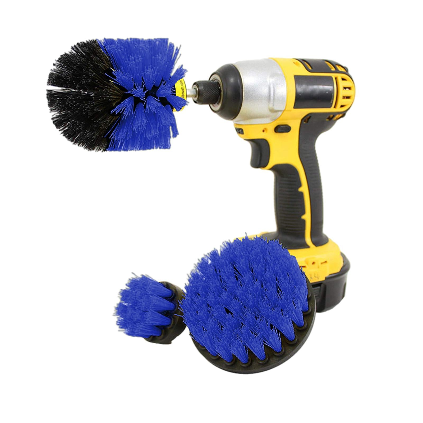 3x Drill Brush Power Scrubber All Purpose for Floors Bathroom Bathtub Blue