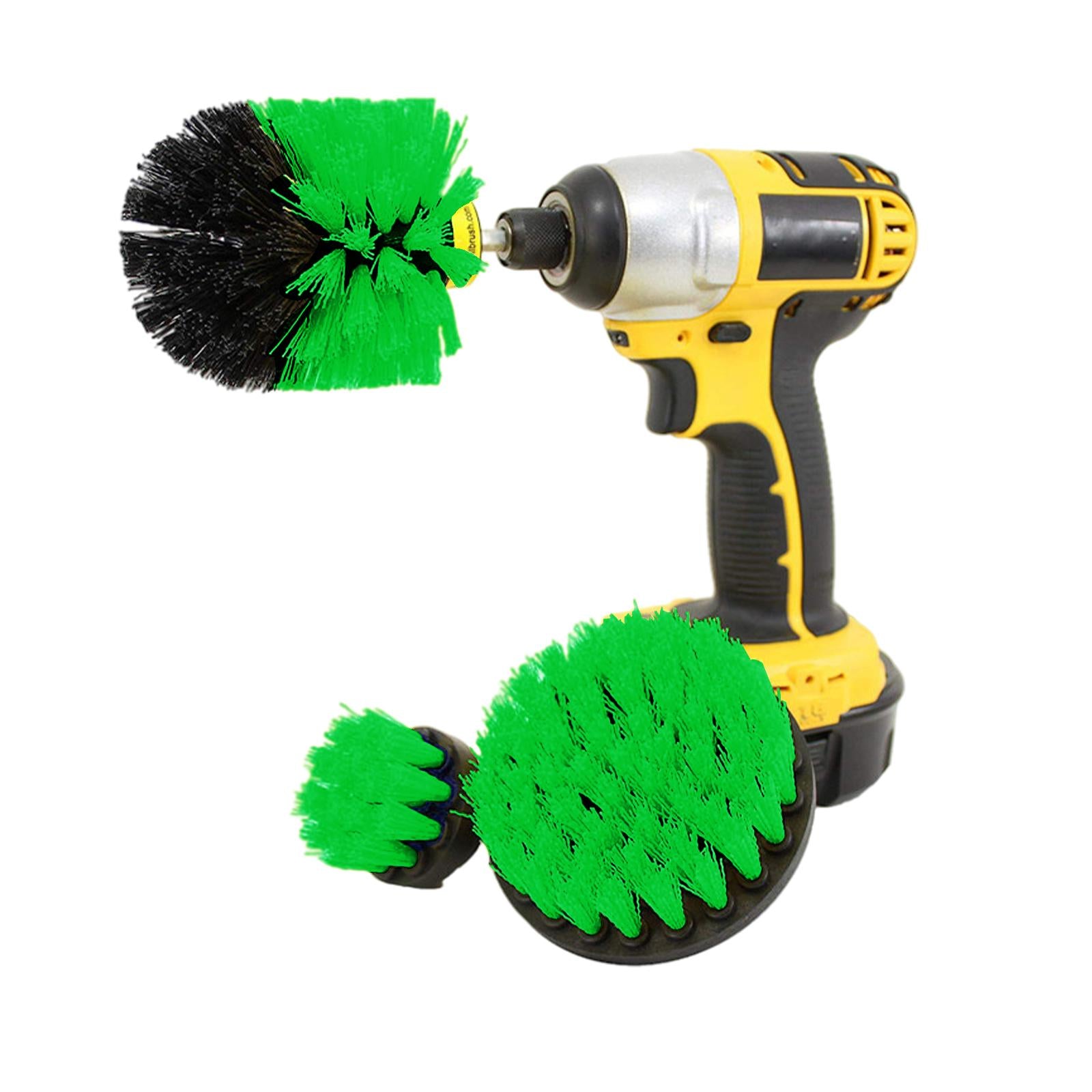 3x Drill Brush Power Scrubber All Purpose for Floors Bathroom Bathtub Green