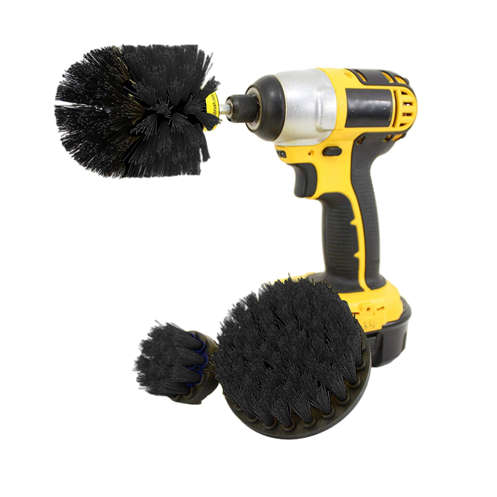 3x Drill Brush Power Scrubber All Purpose for Floors Bathroom Bathtub Black