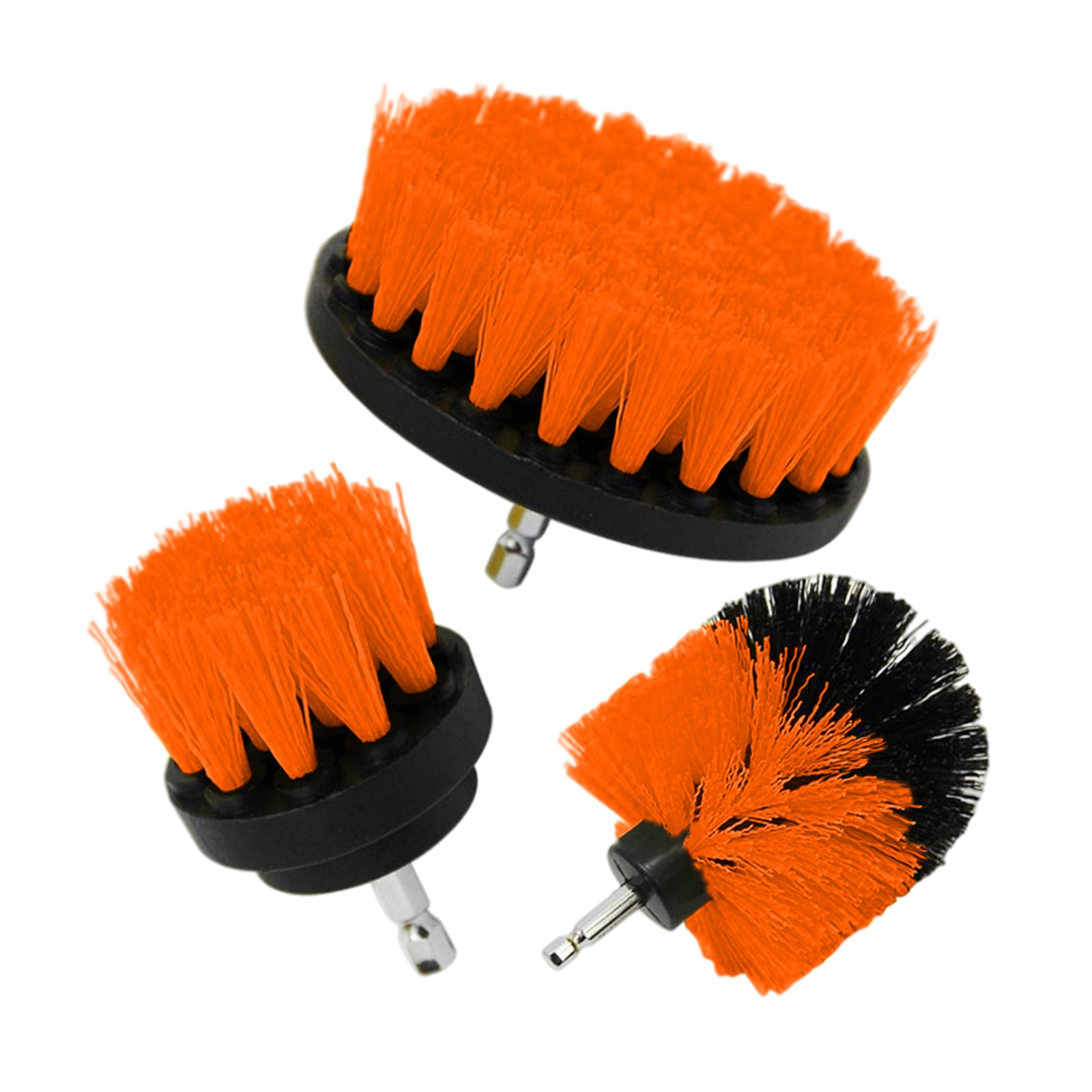 3x Drill Brush Power Scrubber All Purpose for Floors Bathroom Bathtub Orange