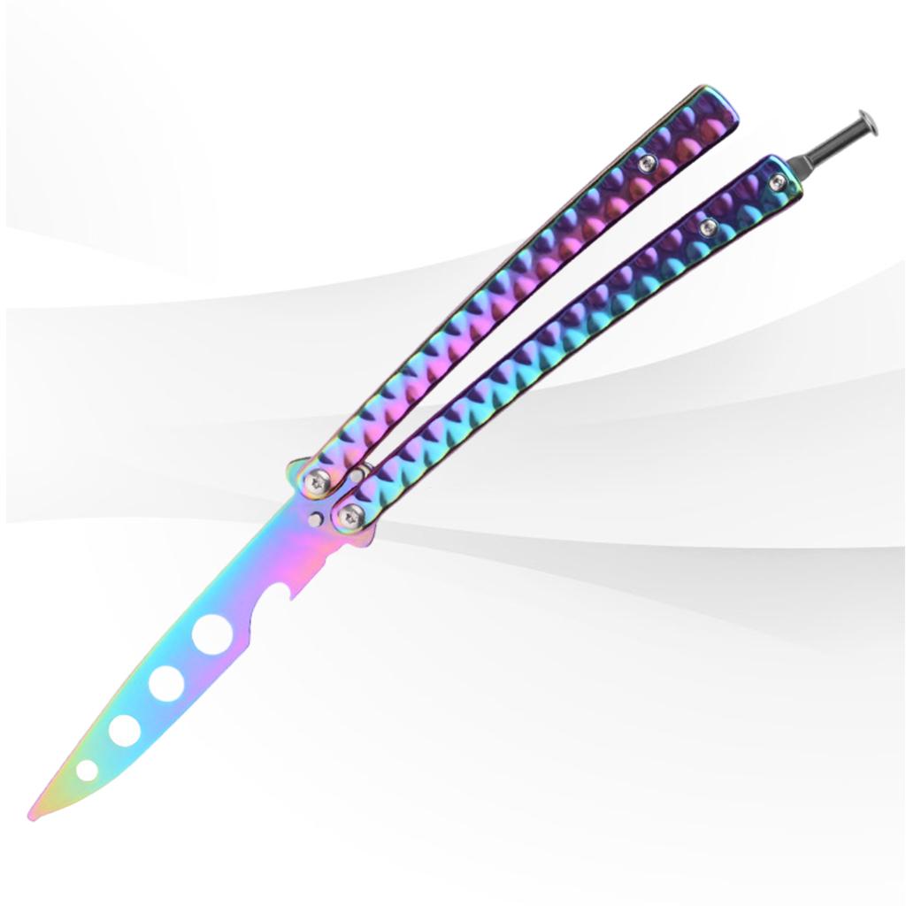 Butterfly Knife Trainer 3CR13 Steel Practice Swords Unsharpened Colorful
