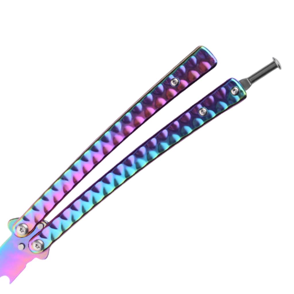 Butterfly Knife Trainer 3CR13 Steel Practice Swords Unsharpened Colorful
