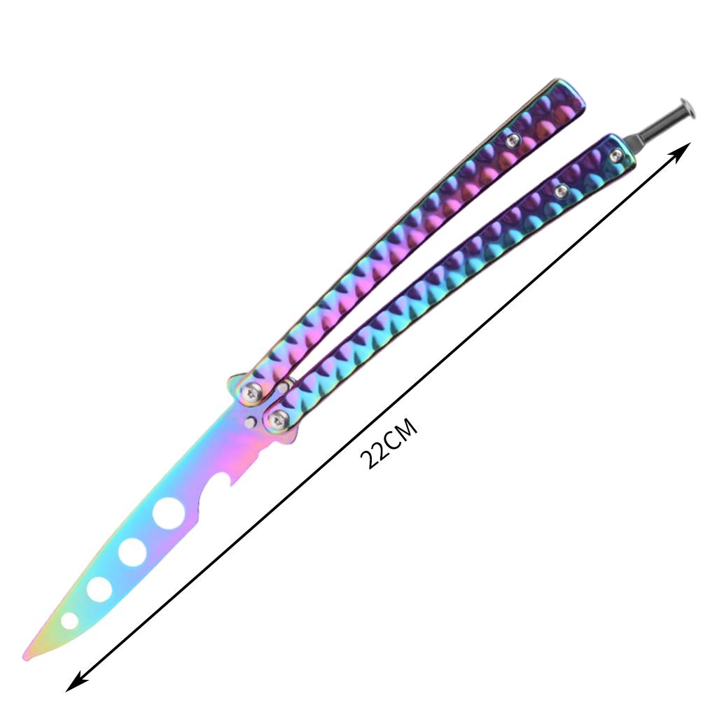 Butterfly Knife Trainer 3CR13 Steel Practice Swords Unsharpened Colorful