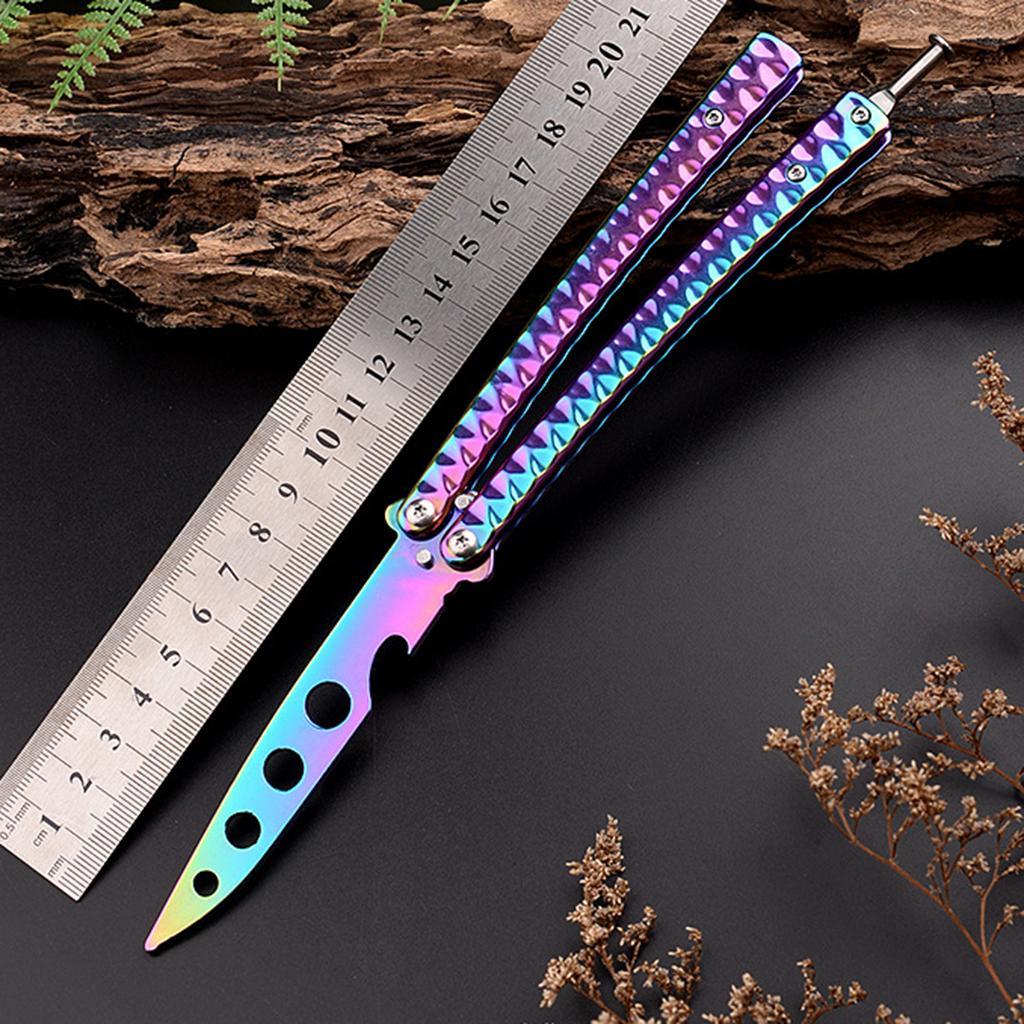 Butterfly Knife Trainer 3CR13 Steel Practice Swords Unsharpened Colorful